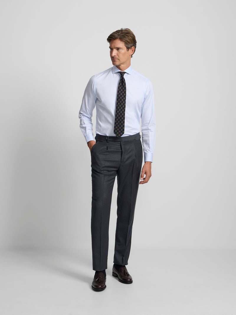 Camisa vestir puño simple celeste clara