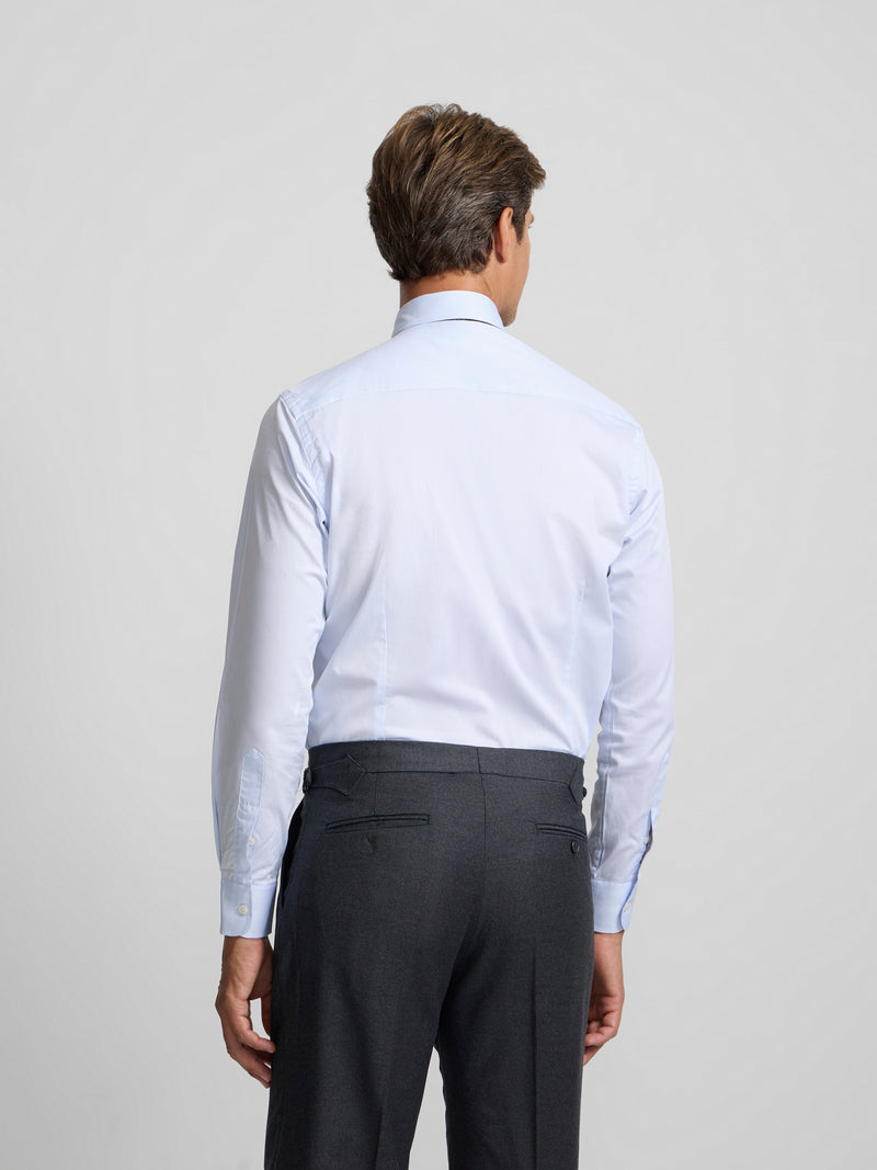 Camisa vestir puño simple celeste clara