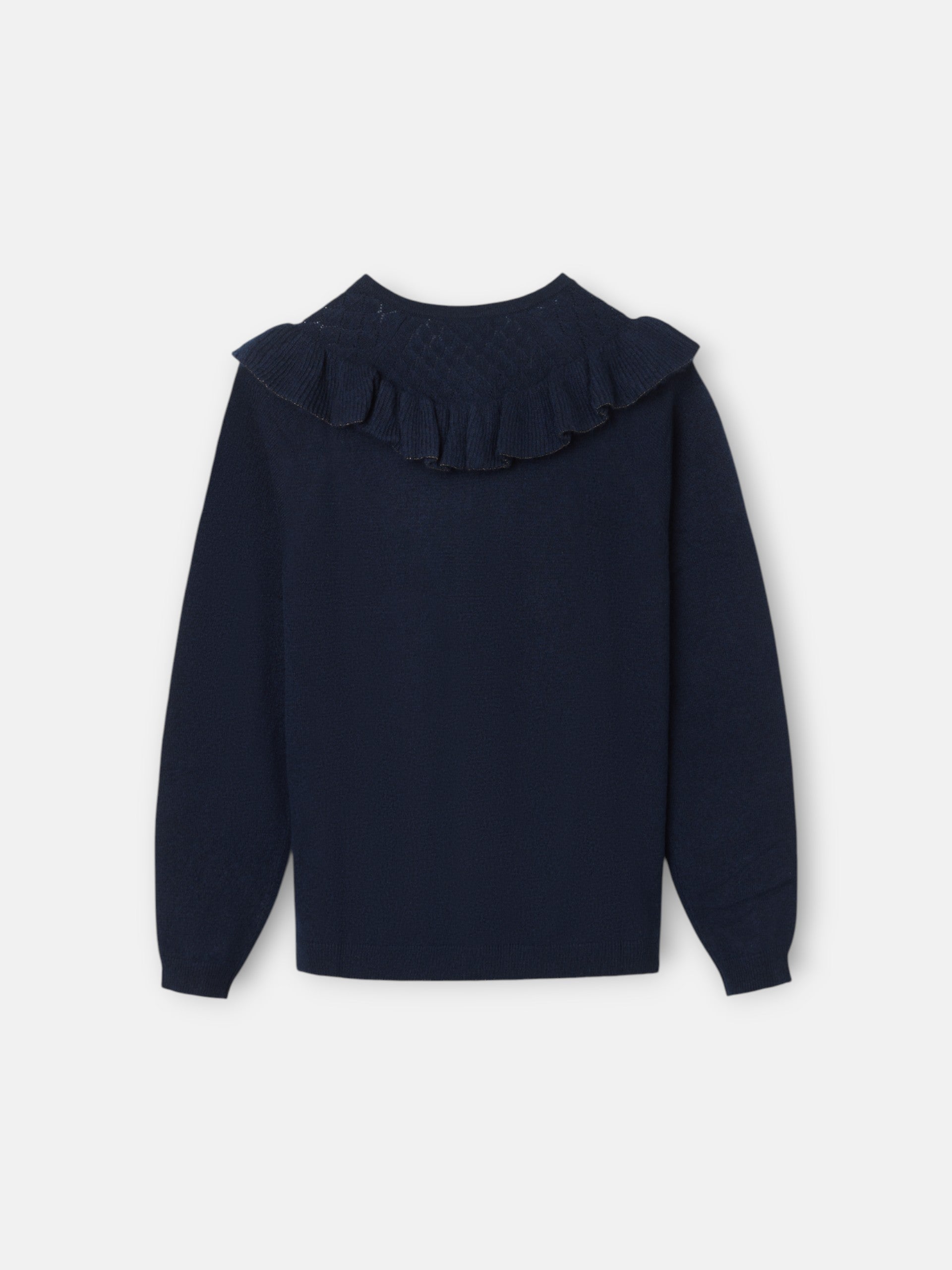 Cardigan girl punto volante marino