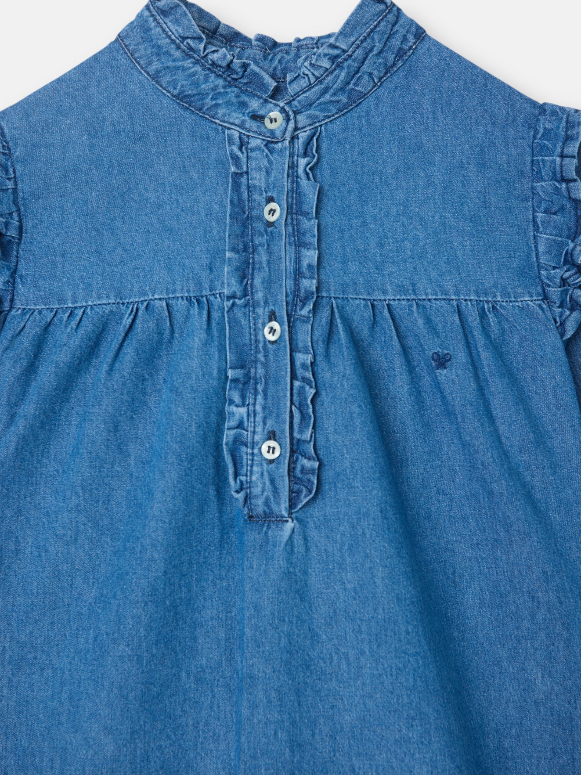 Denim button-up girl dress