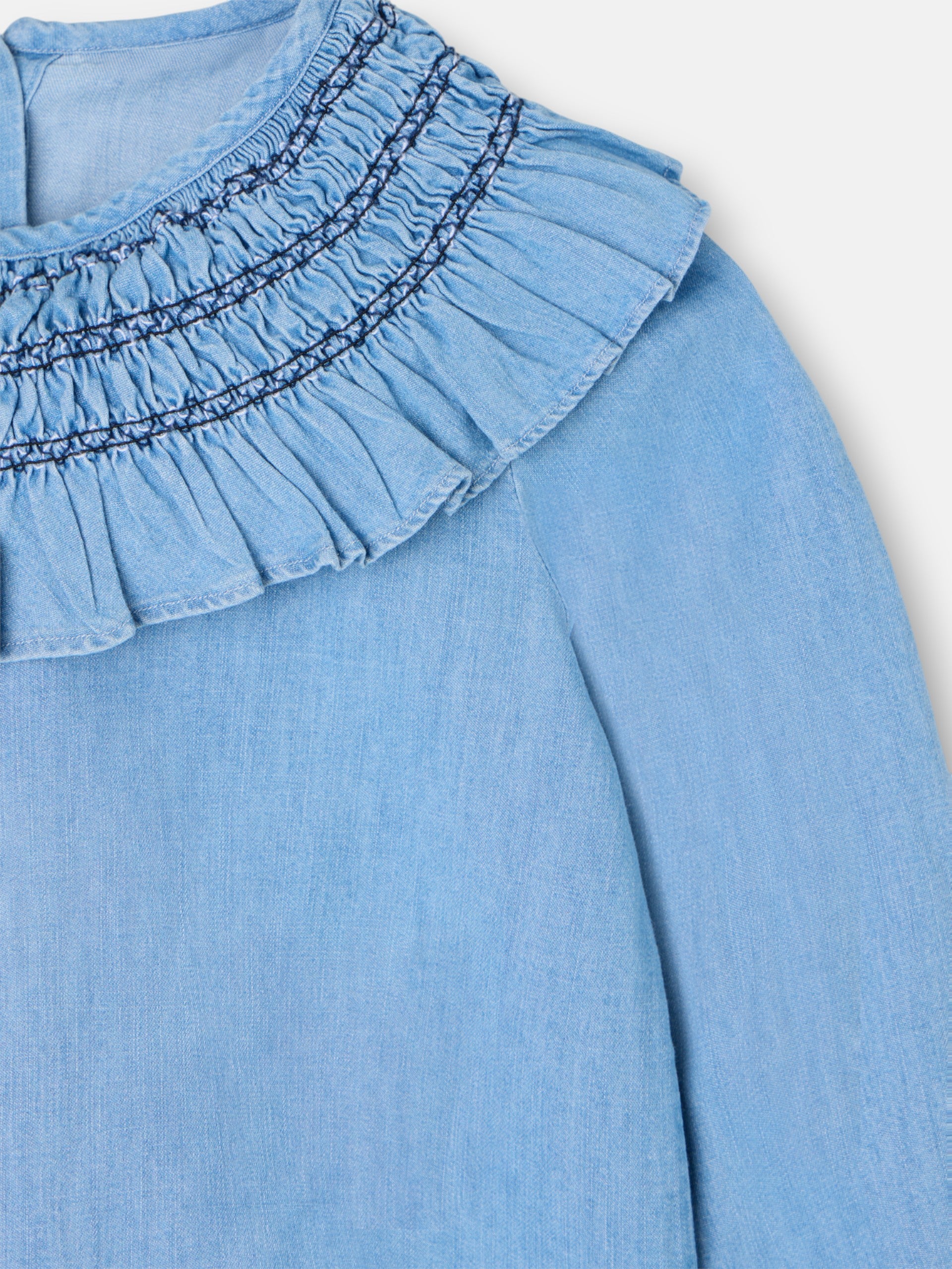 Blusa menina com detalhe no punho em ganga