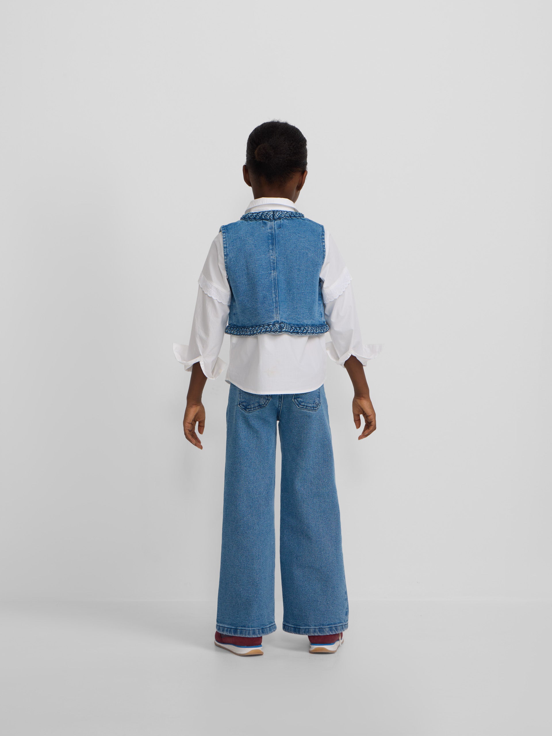 Chaleco girl trenza denim