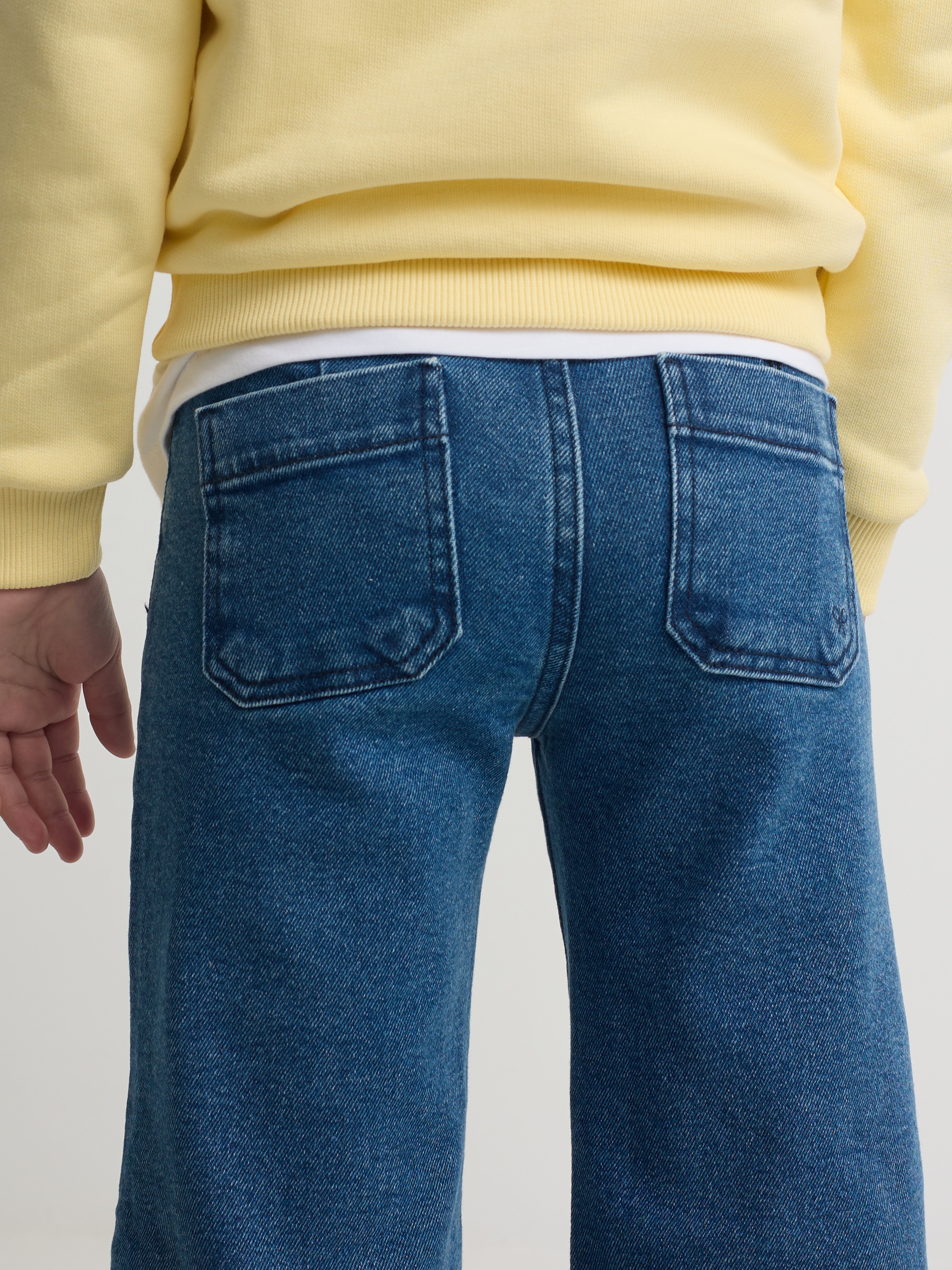 Pantalon girl bolsillos trenza denim