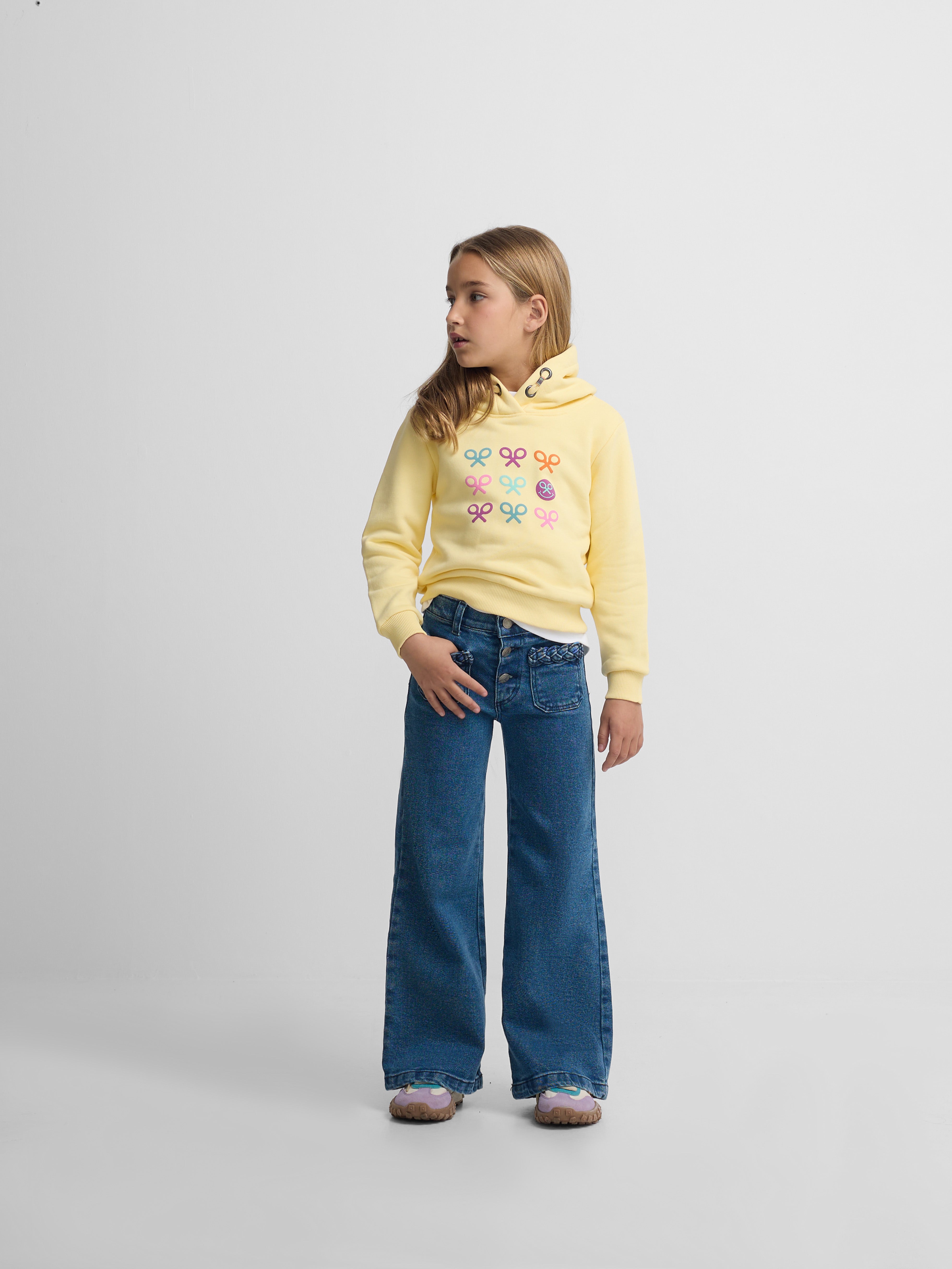 Pantalon girl bolsillos trenza denim
