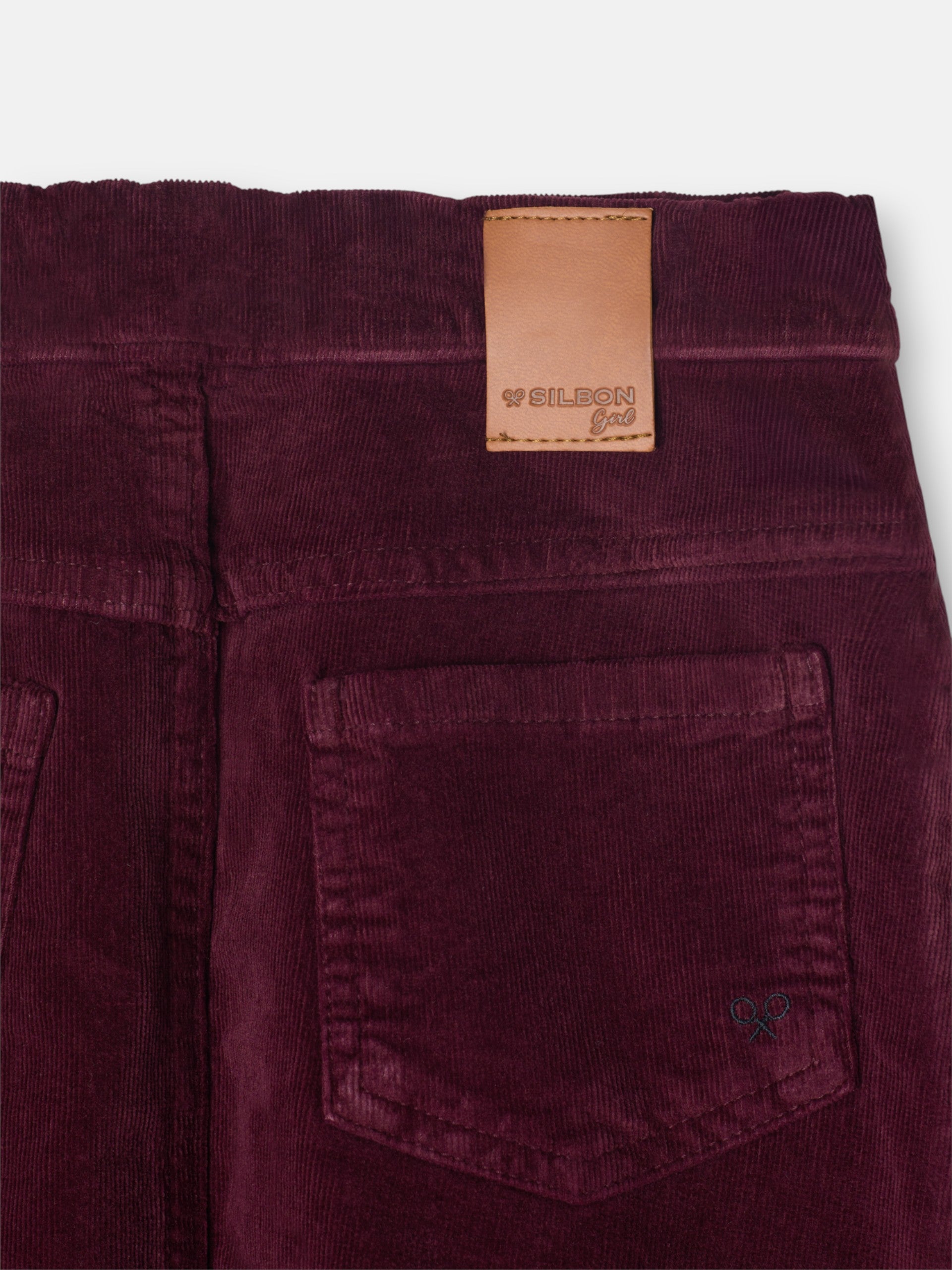 Falda girl volante pana granate