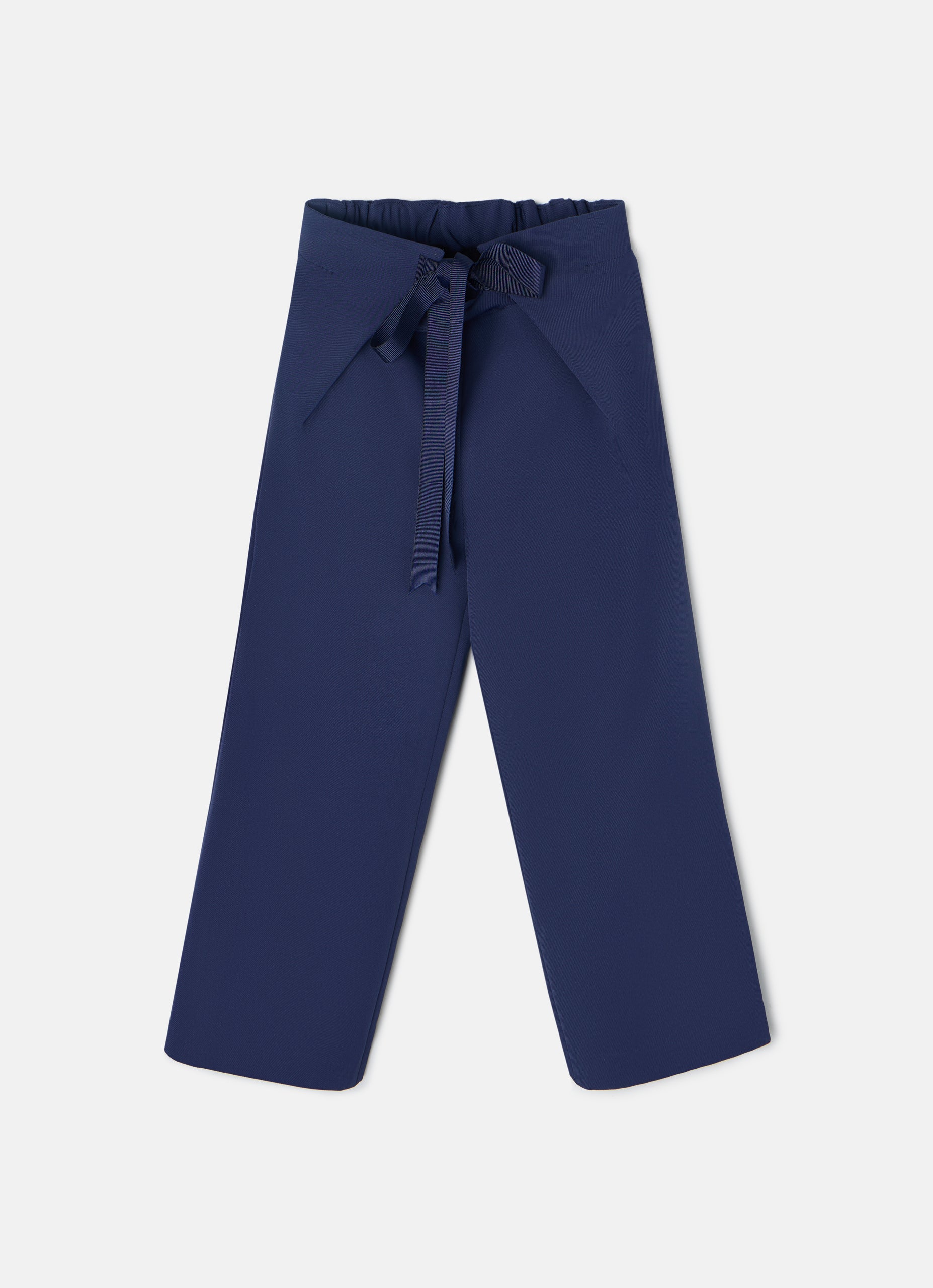 Girl's navy blue bow pants