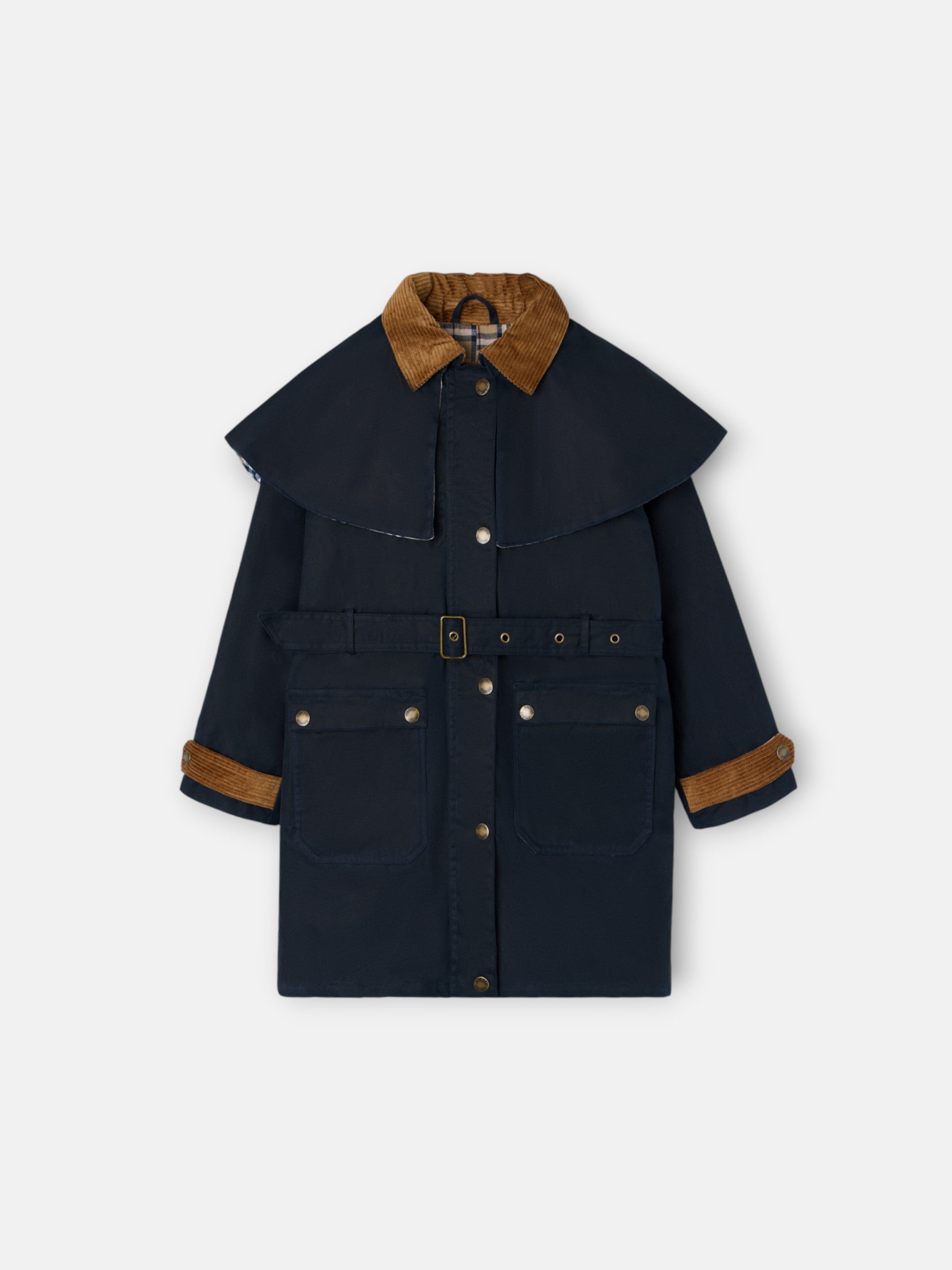 Parka girl larga encerada azul marino