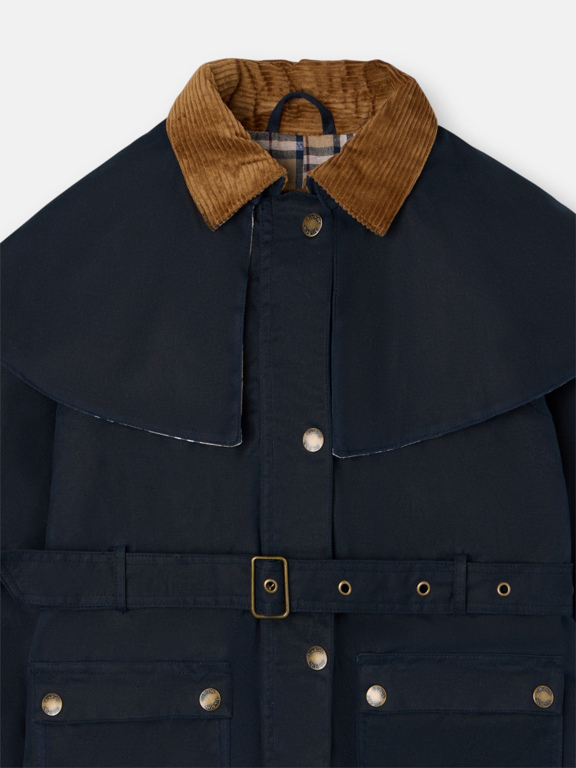 Parka longue bleu marine cirée pour filles