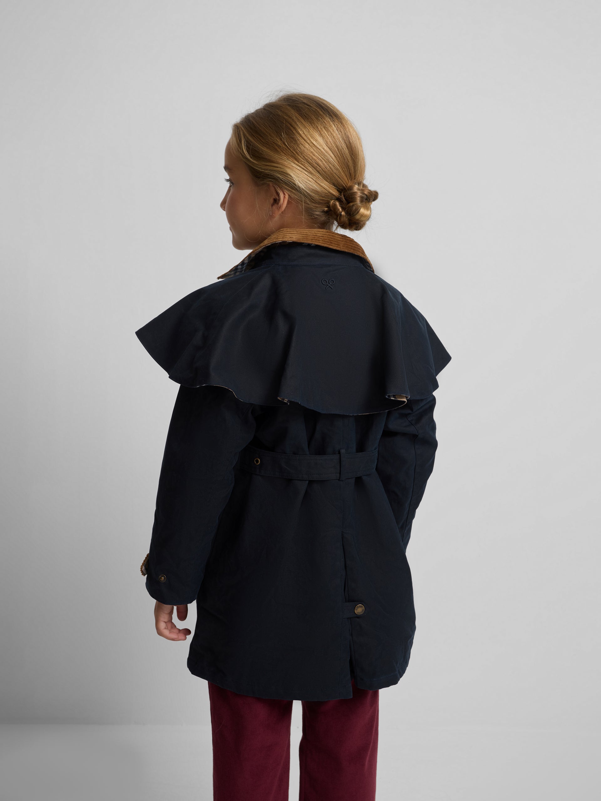 Parka girl larga encerada azul marino