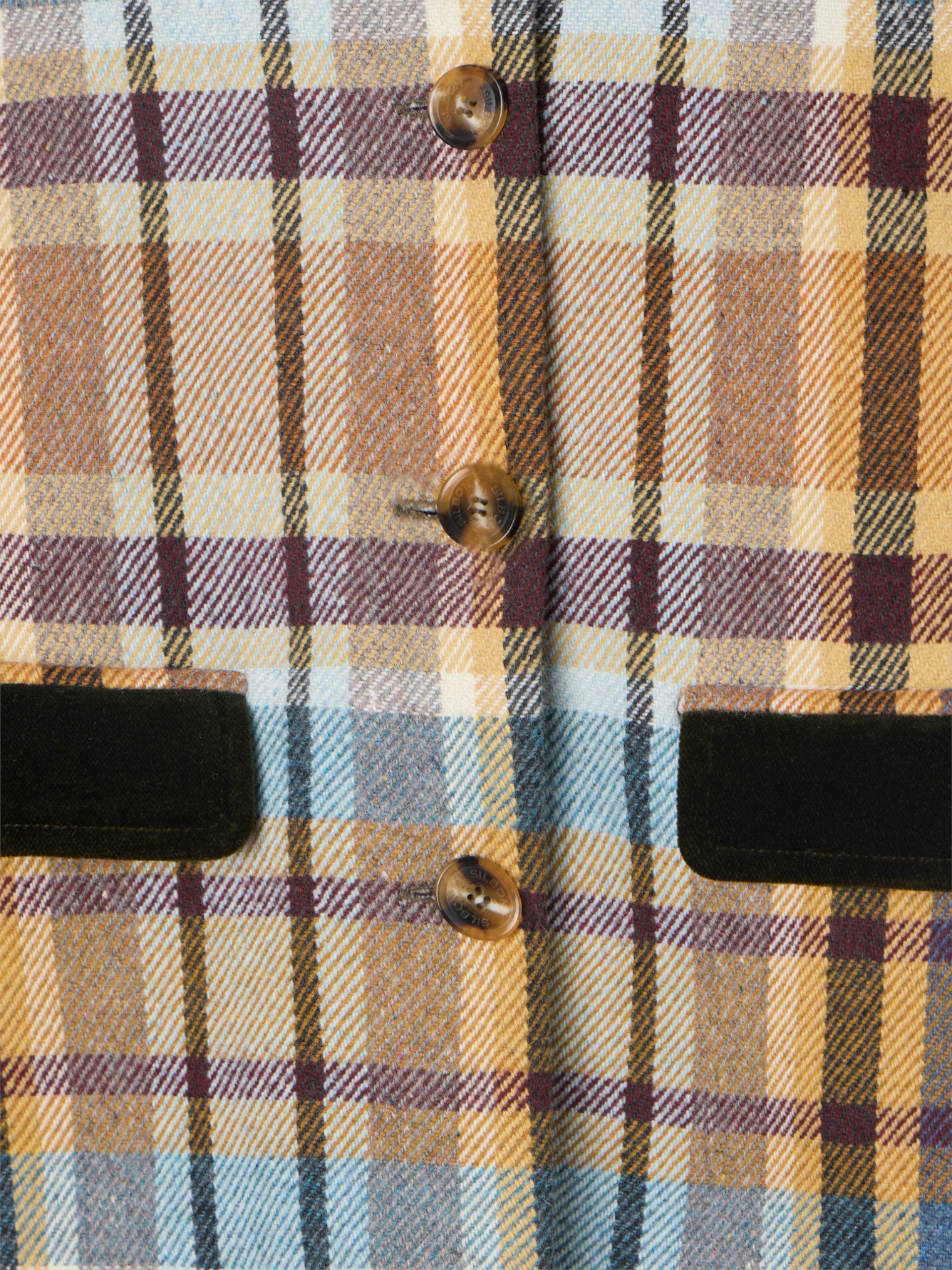 Manteau fille à carreaux marron