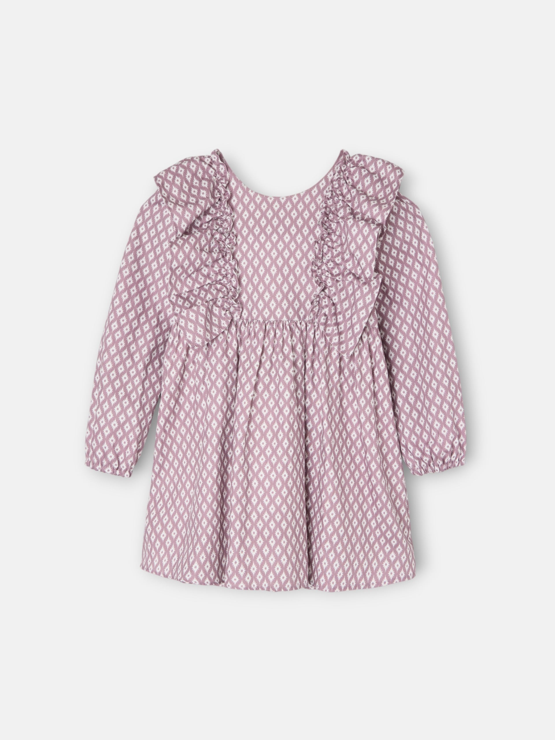 Vestido de menina estampado étnico roxo
