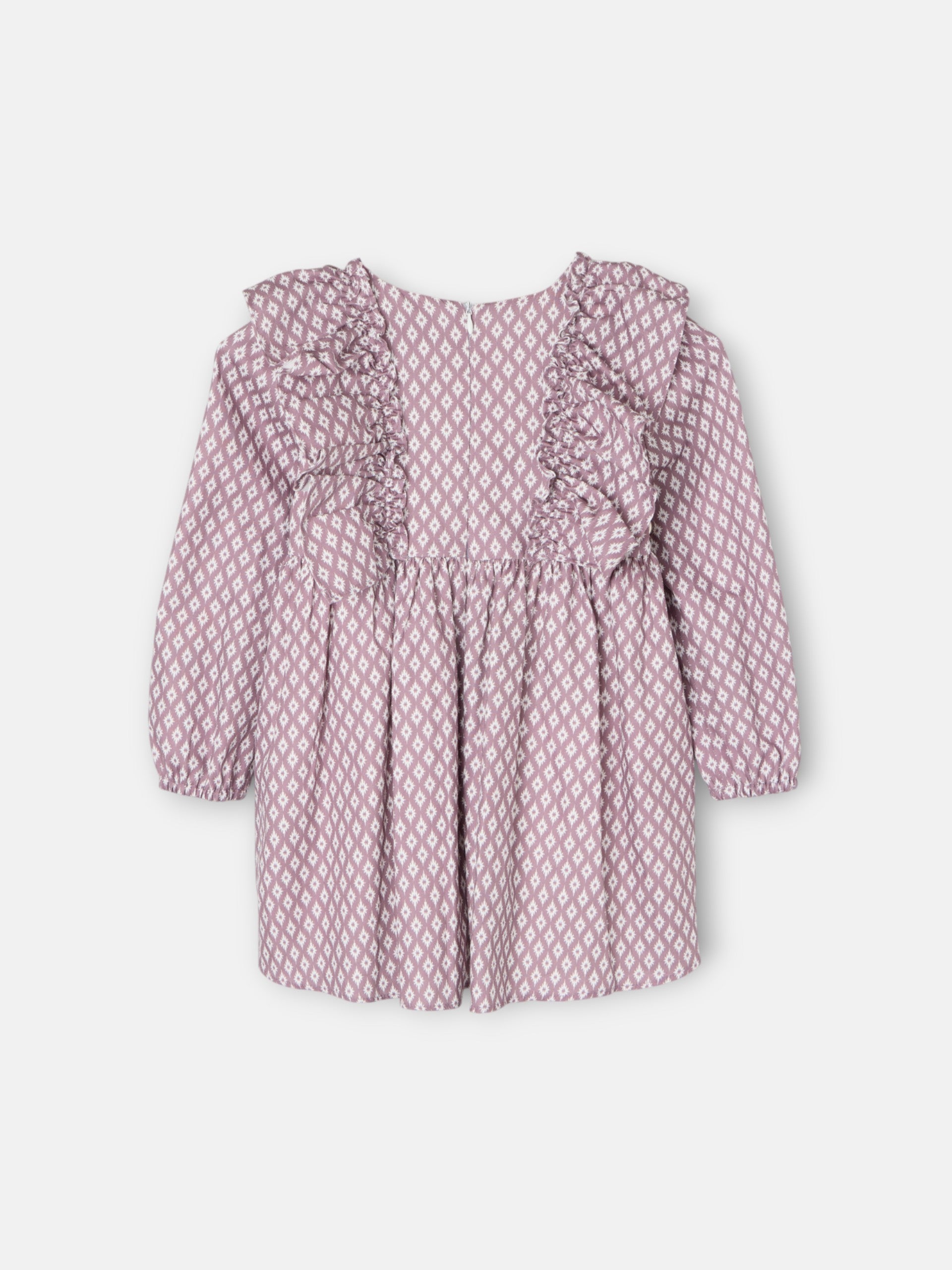 Vestido de menina estampado étnico roxo