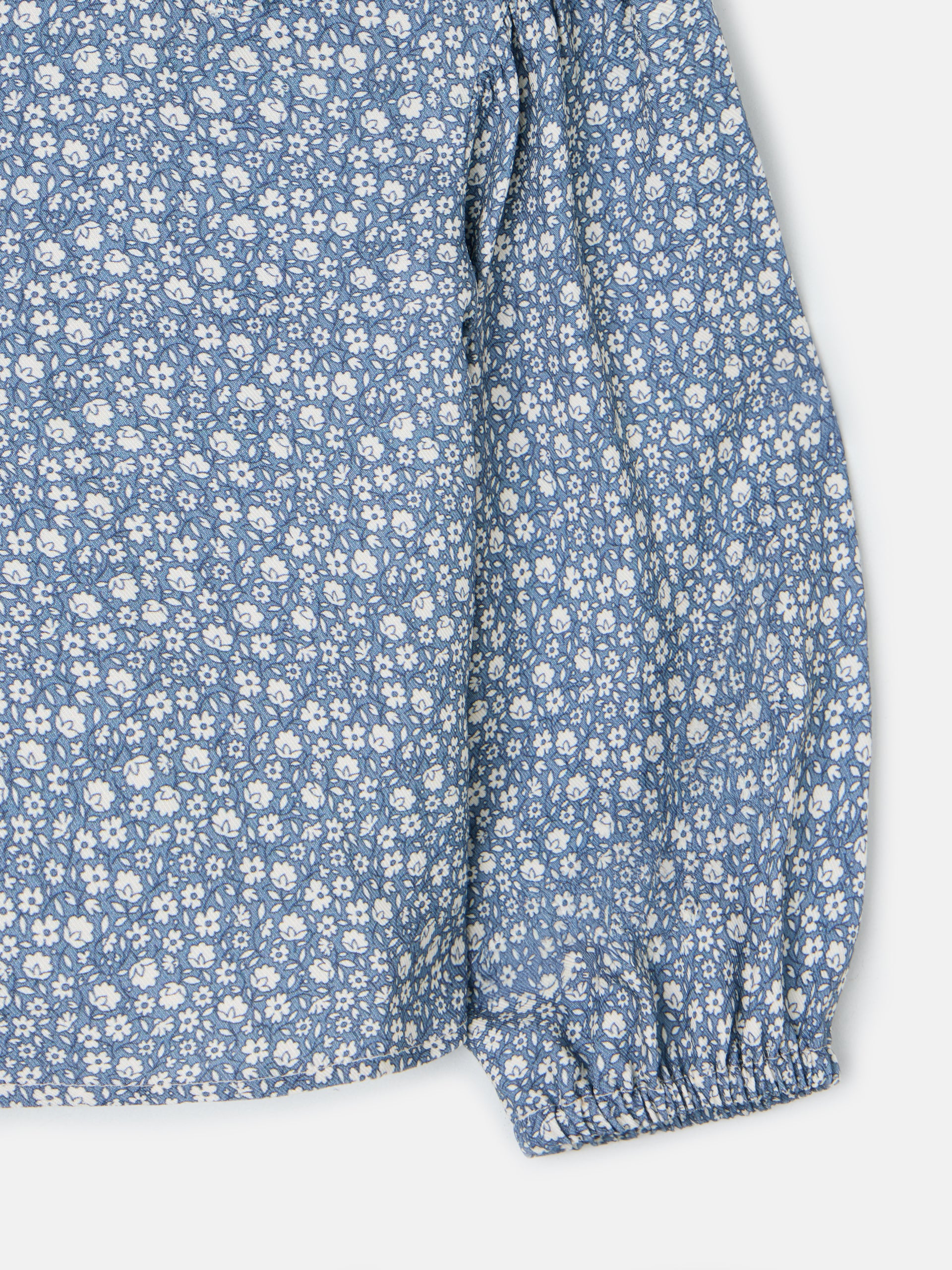 Light blue flower print girl blouse