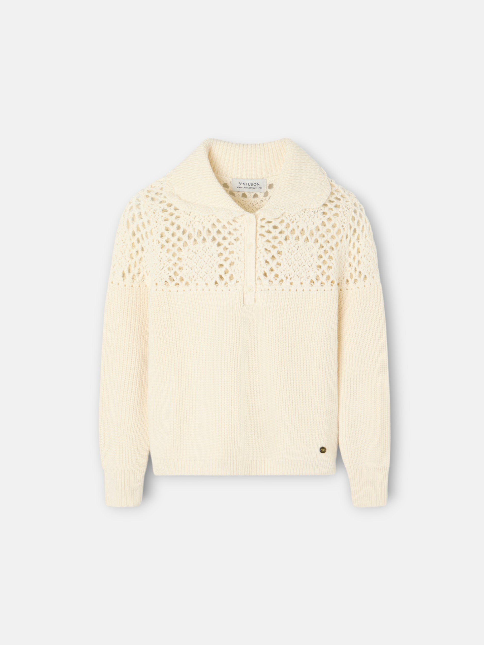 Jersey girl punto crochet crudo