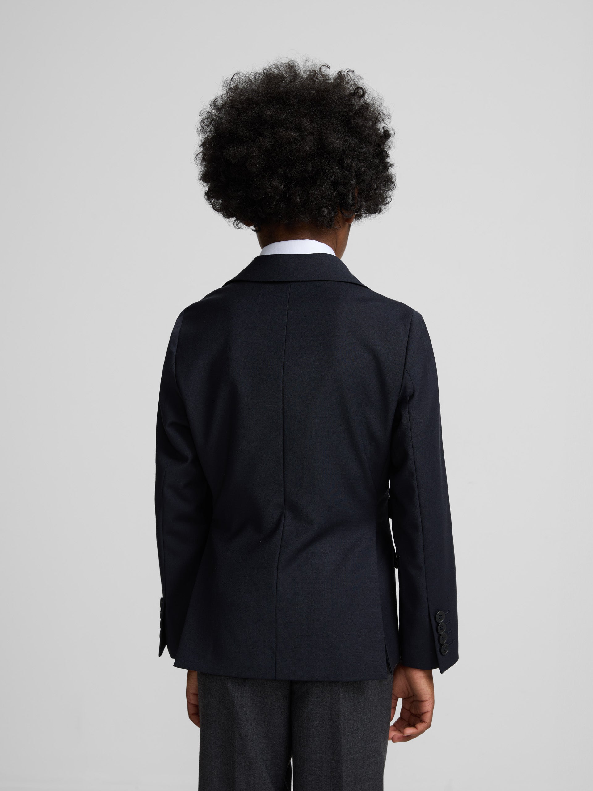 Blazer clássica lisa azul-marinho para crianças