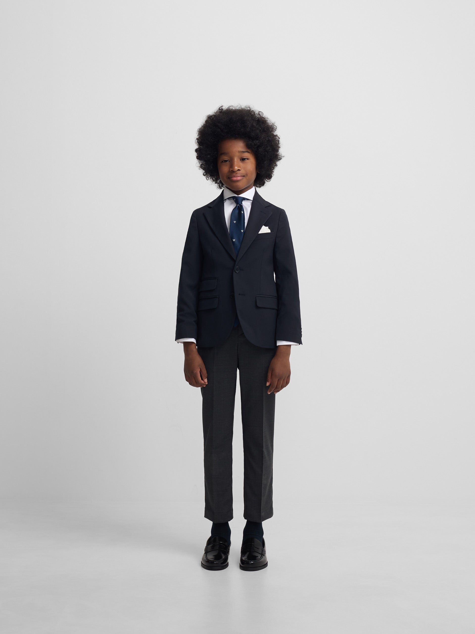 Classic plain navy blue kids blazer
