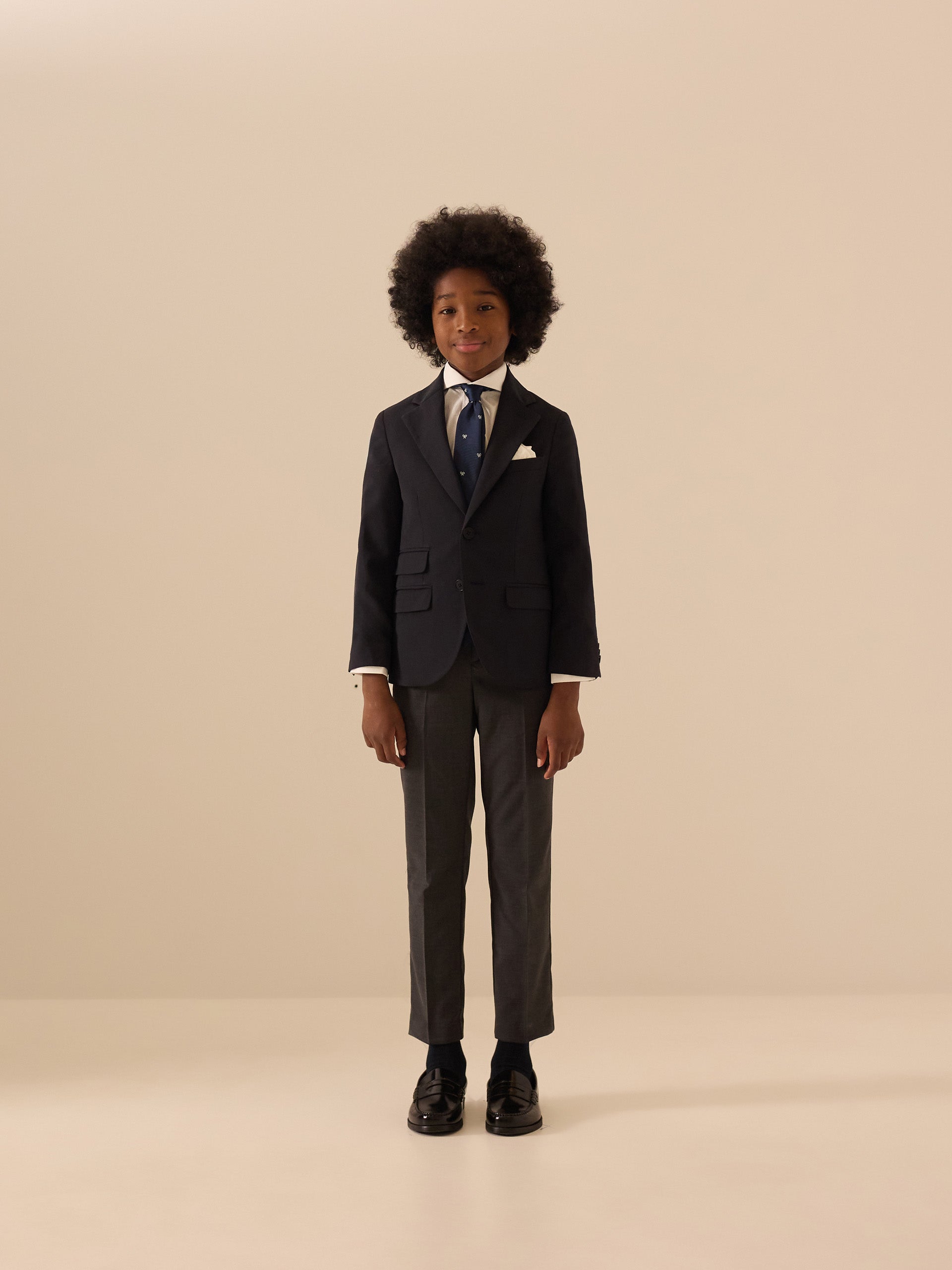 Classic plain navy blue kids blazer