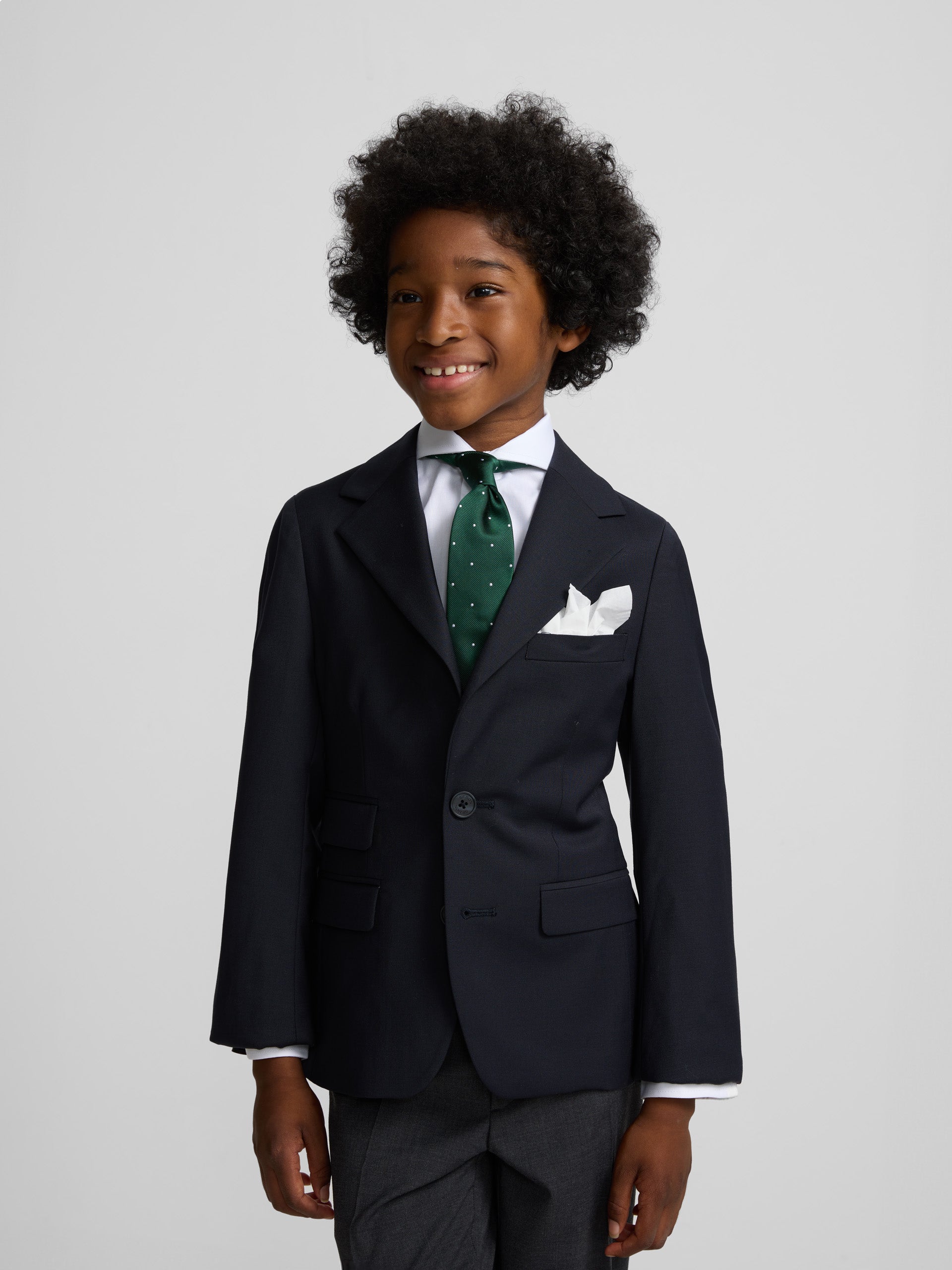 Blazer clássica lisa azul-marinho para crianças