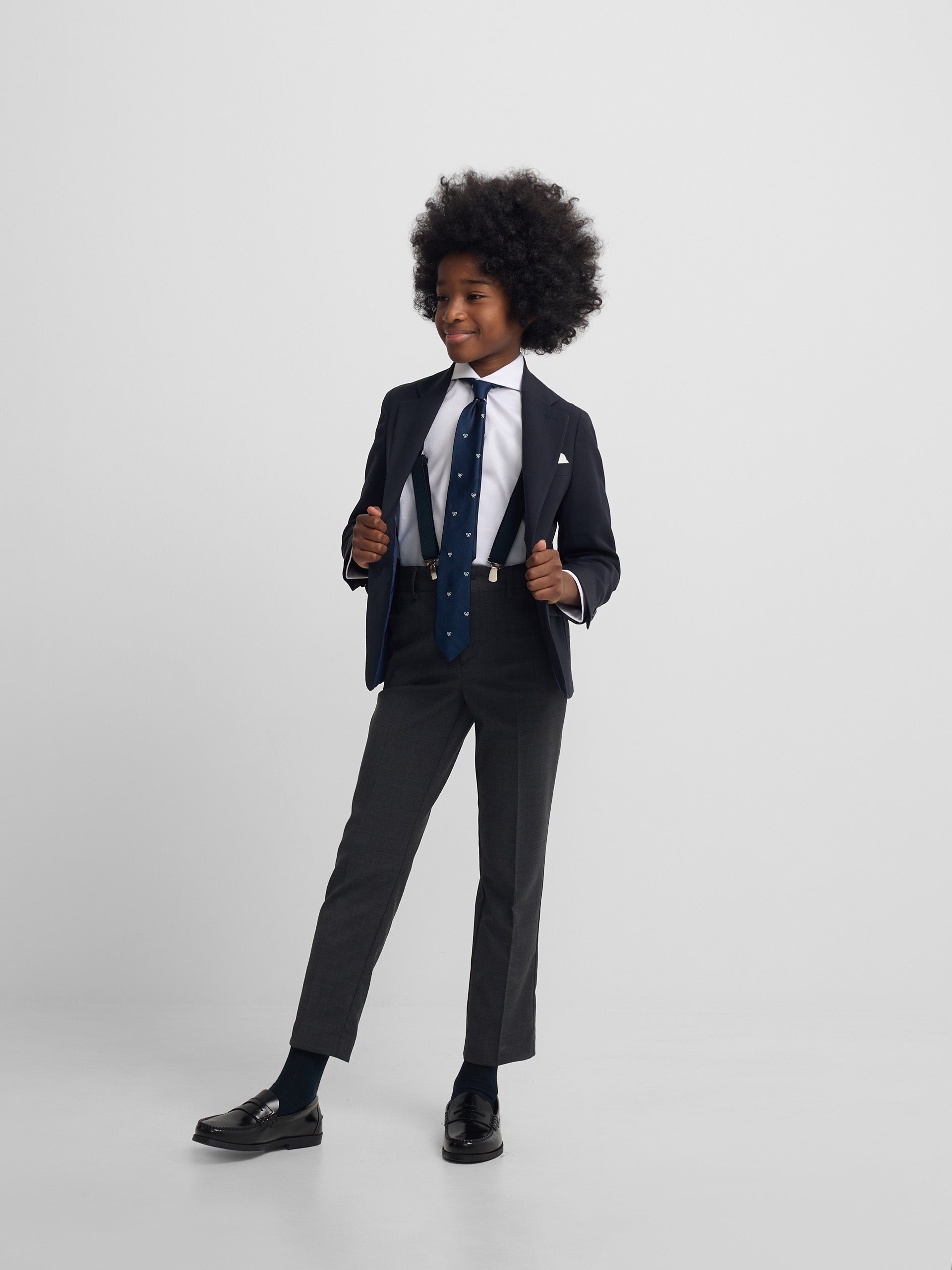 Classic plain navy blue kids blazer