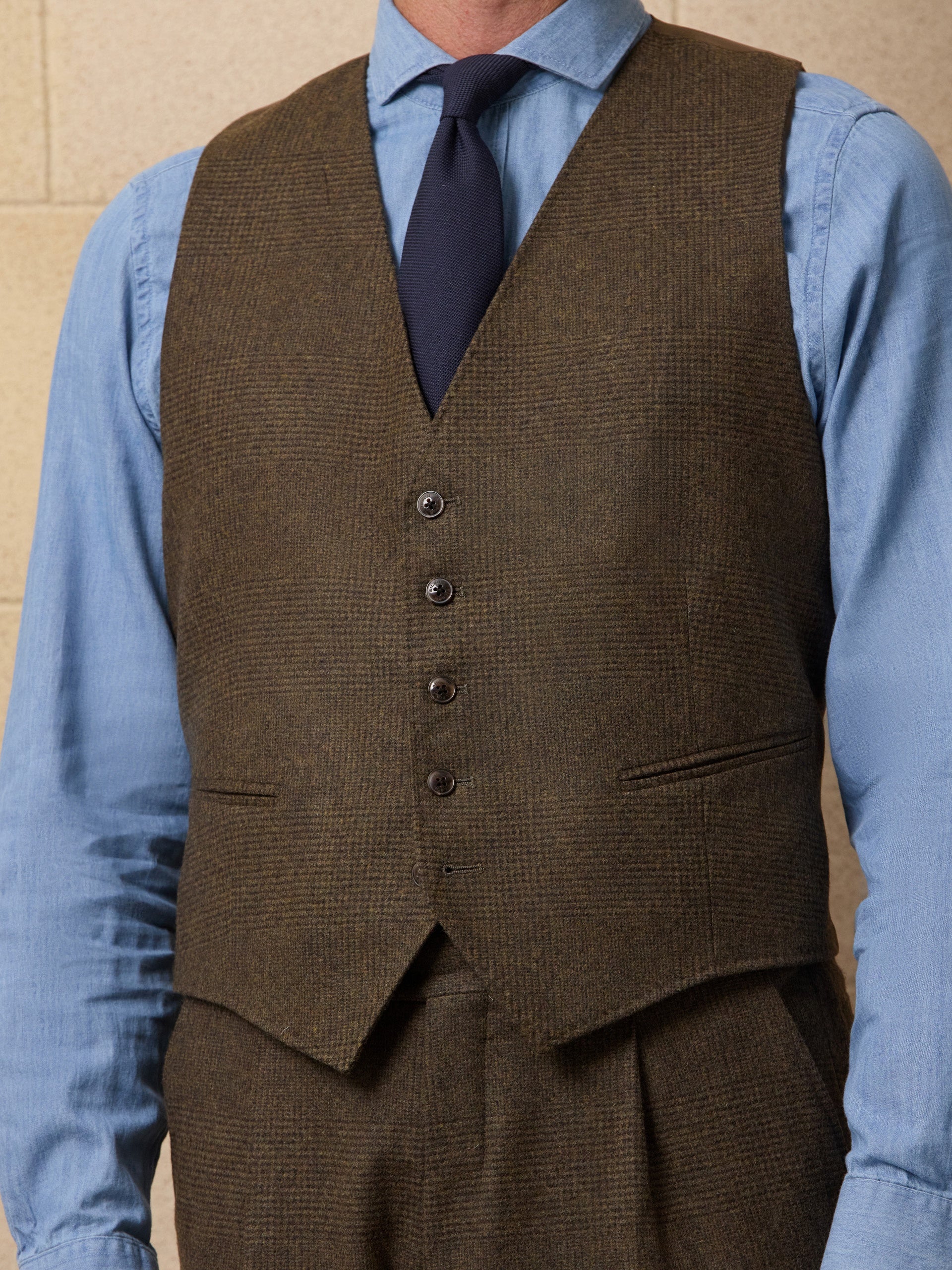 Chaleco traje unique gales verde marron