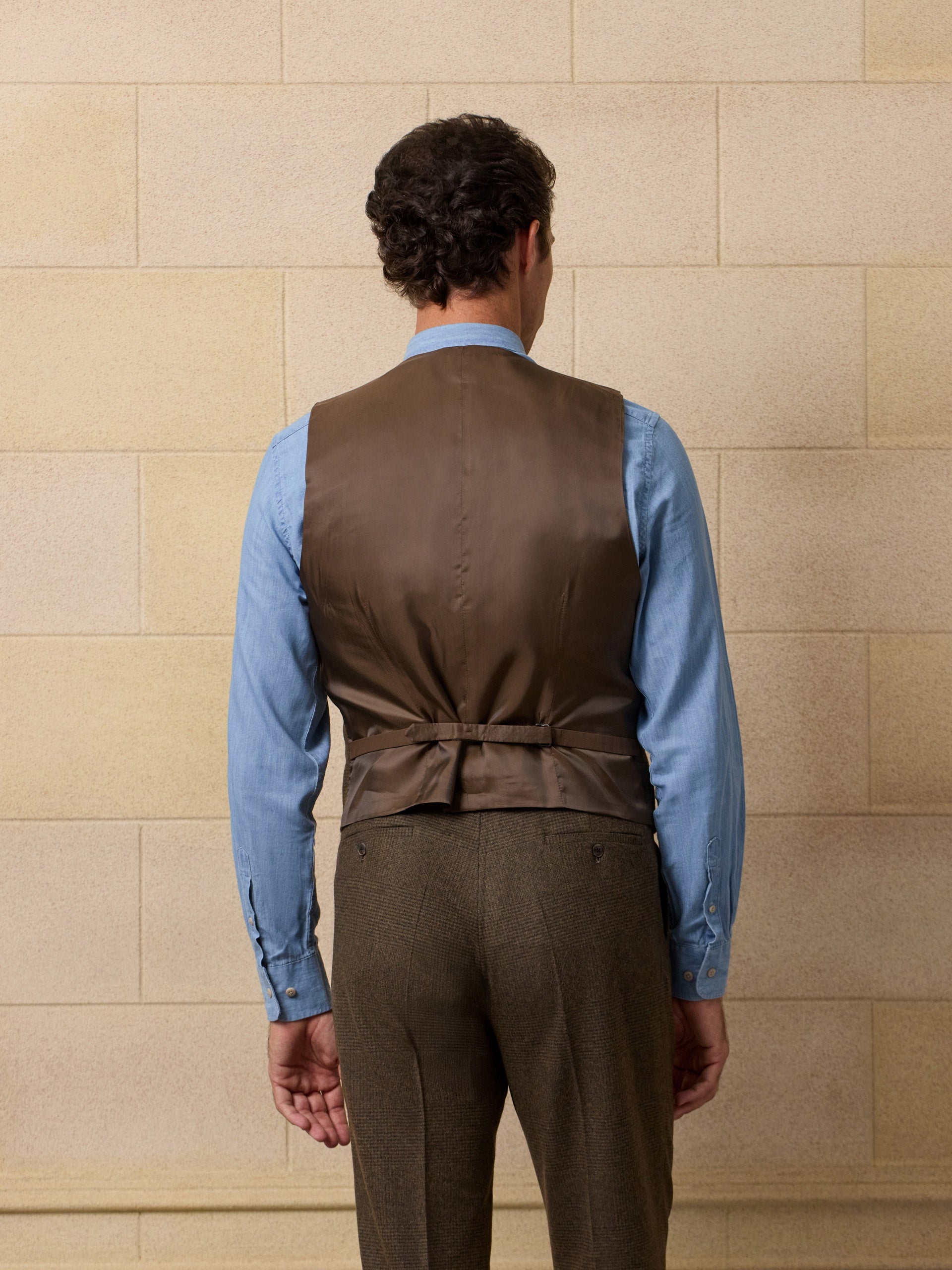 Chaleco traje unique gales verde marron