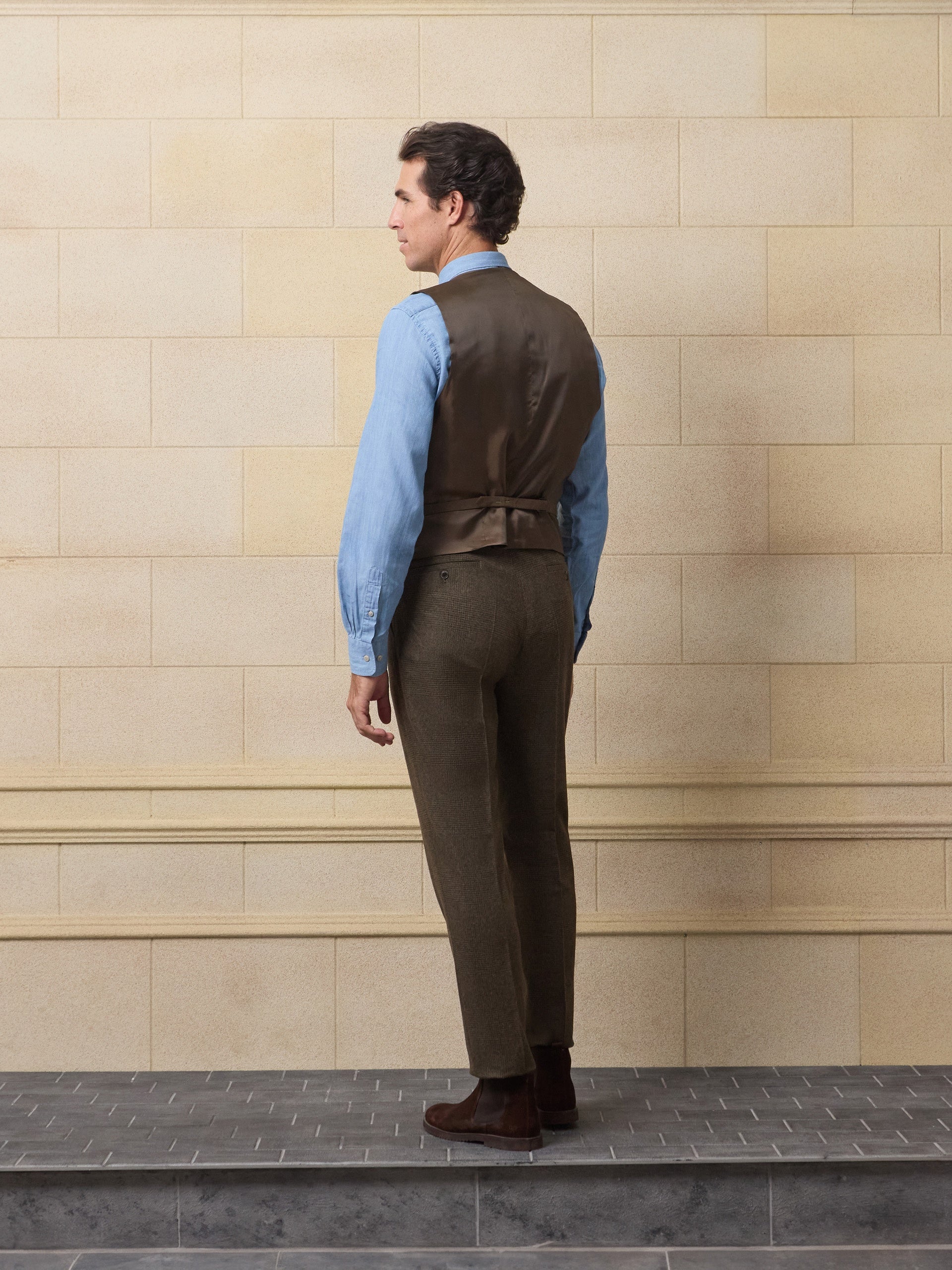 Chaleco traje unique gales verde marron