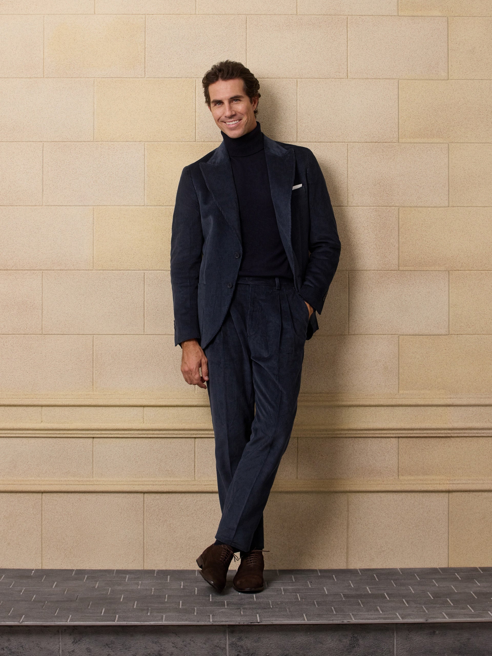 Americana traje unique pana azul marino