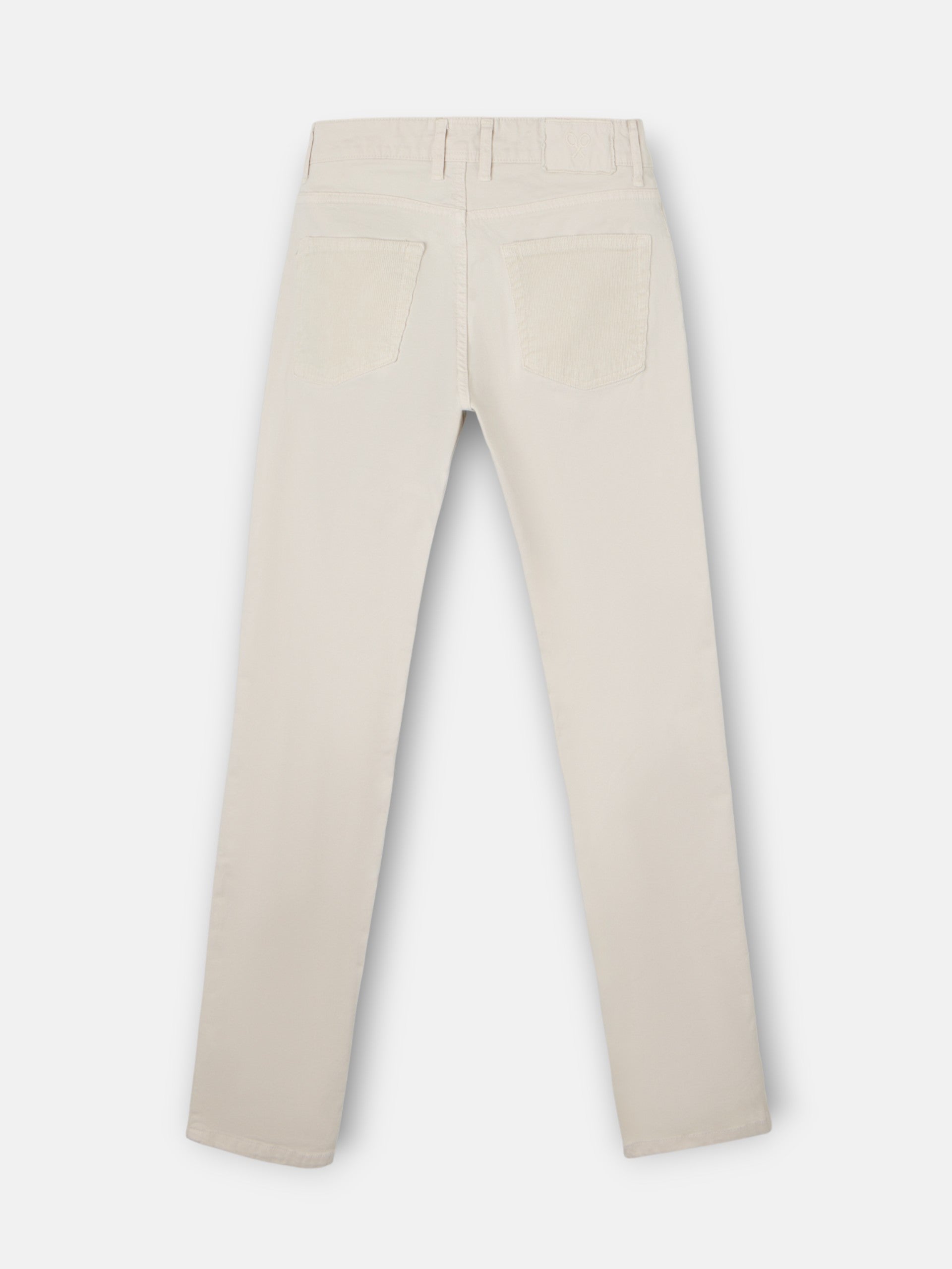 Pantalon cinco bolsillos pana beige claro