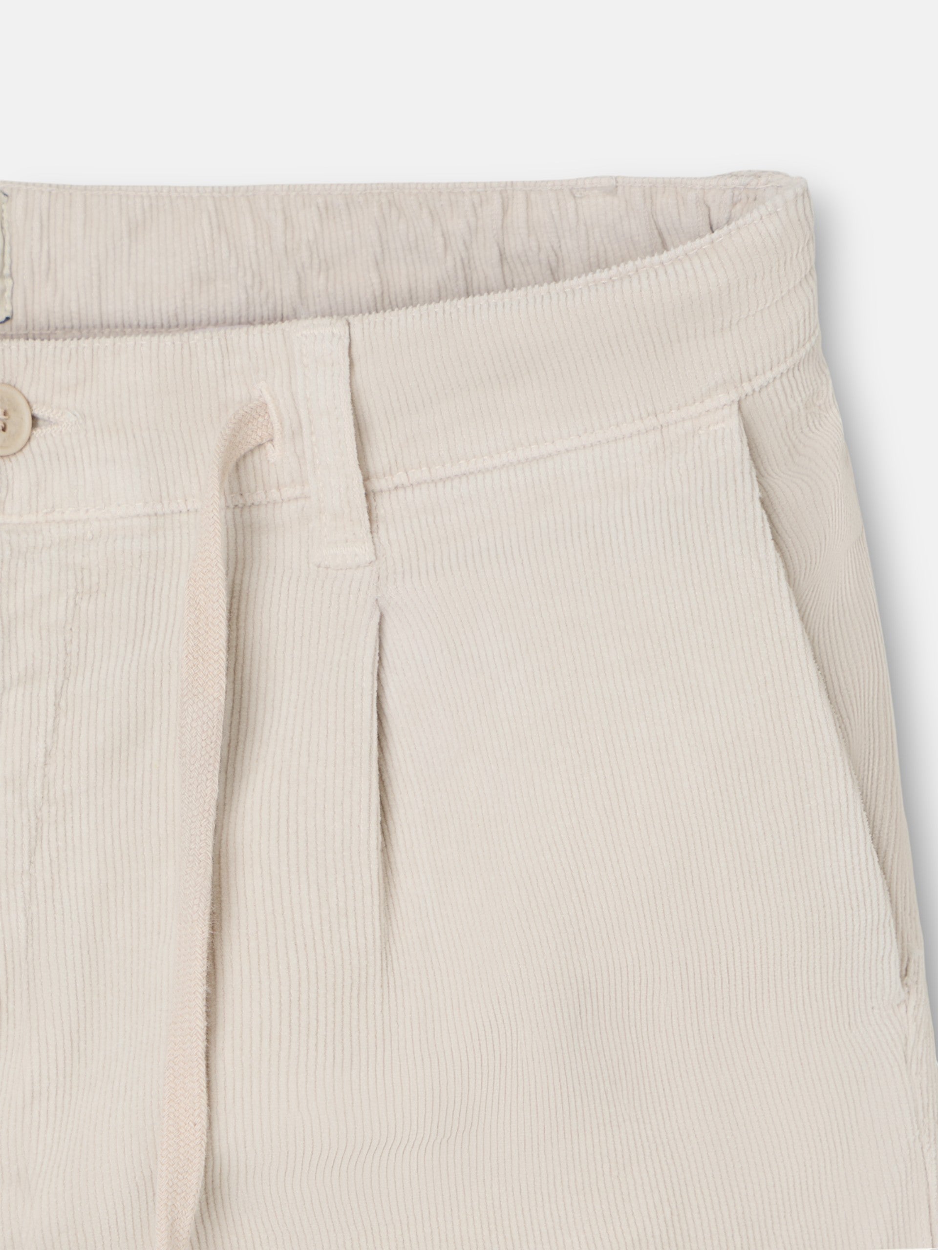 Pantalon de jogging plissé en velours côtelé beige clair
