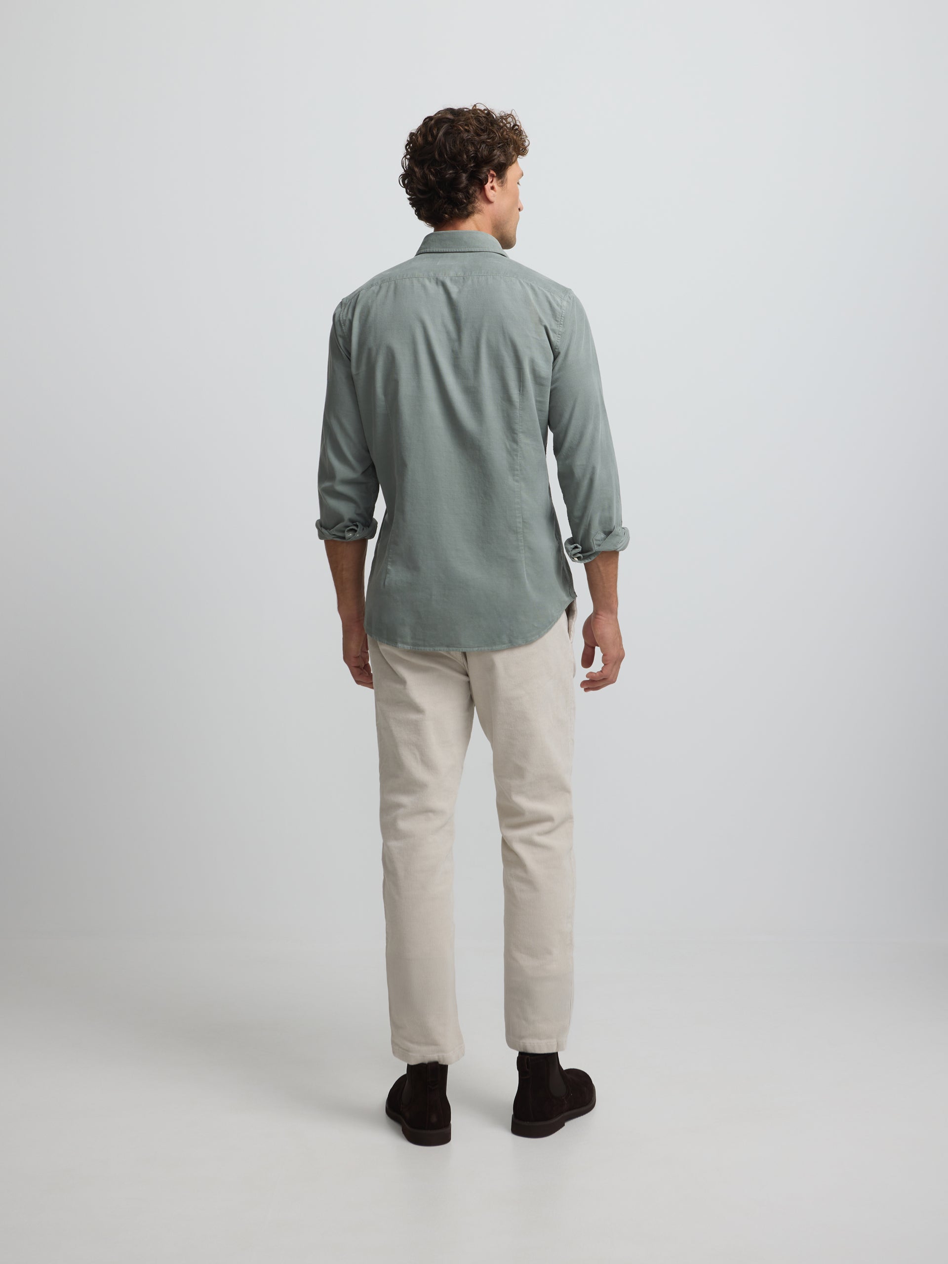 Pantalon de jogging plissé en velours côtelé beige clair