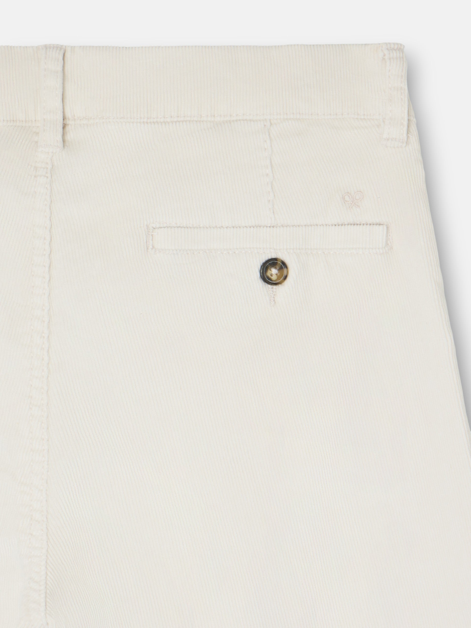 Calças chino desportivas em bombazina bege