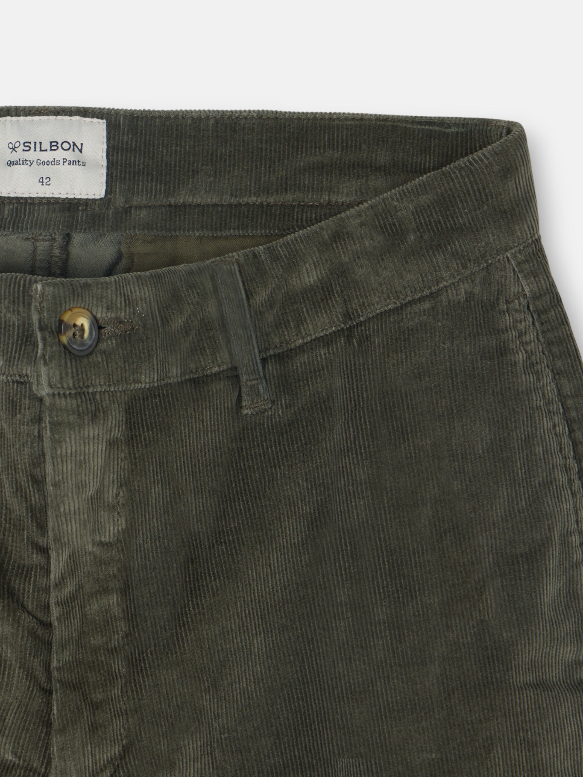 Pantalon de sport chinois en velours côtelé vert