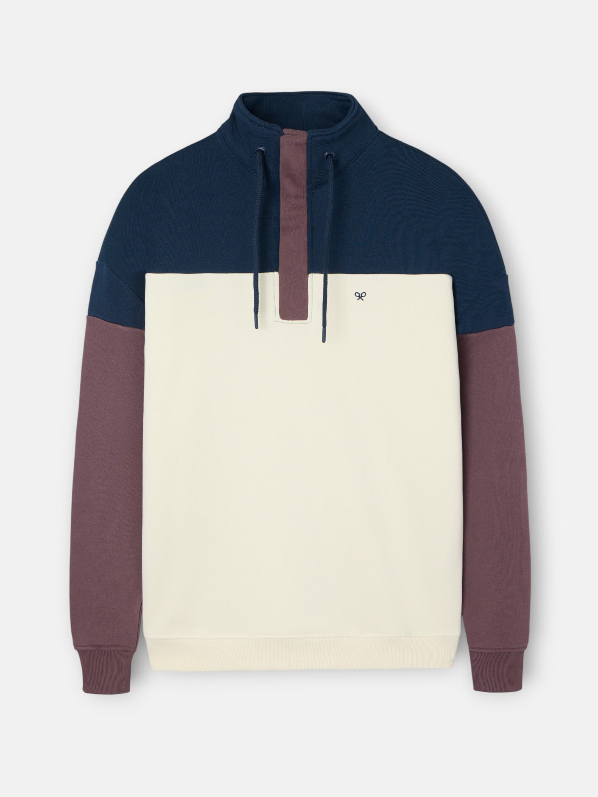 Sudadera relaxed fit multicolor crema