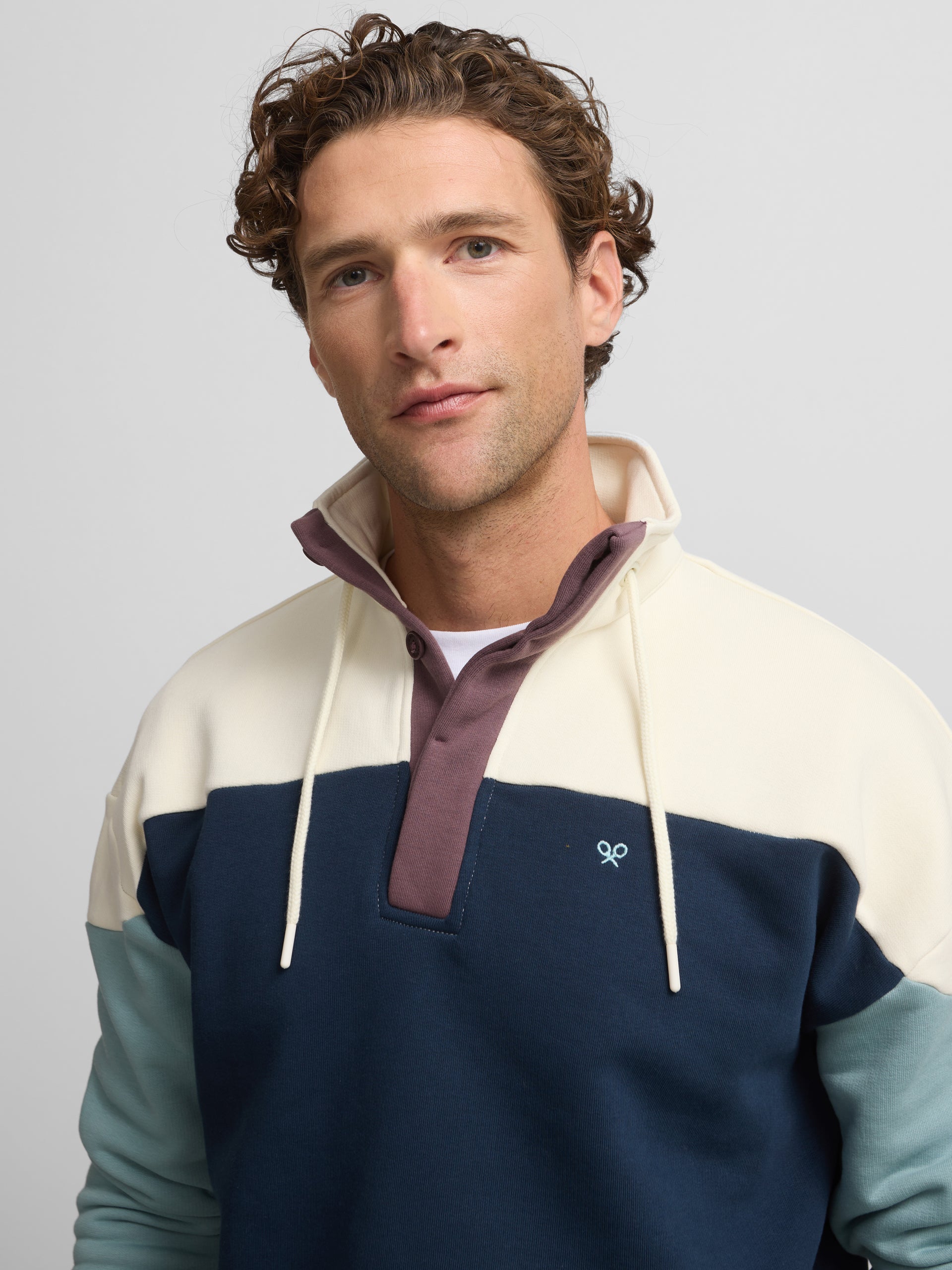 Sudadera relaxed fit multicolor azul marino