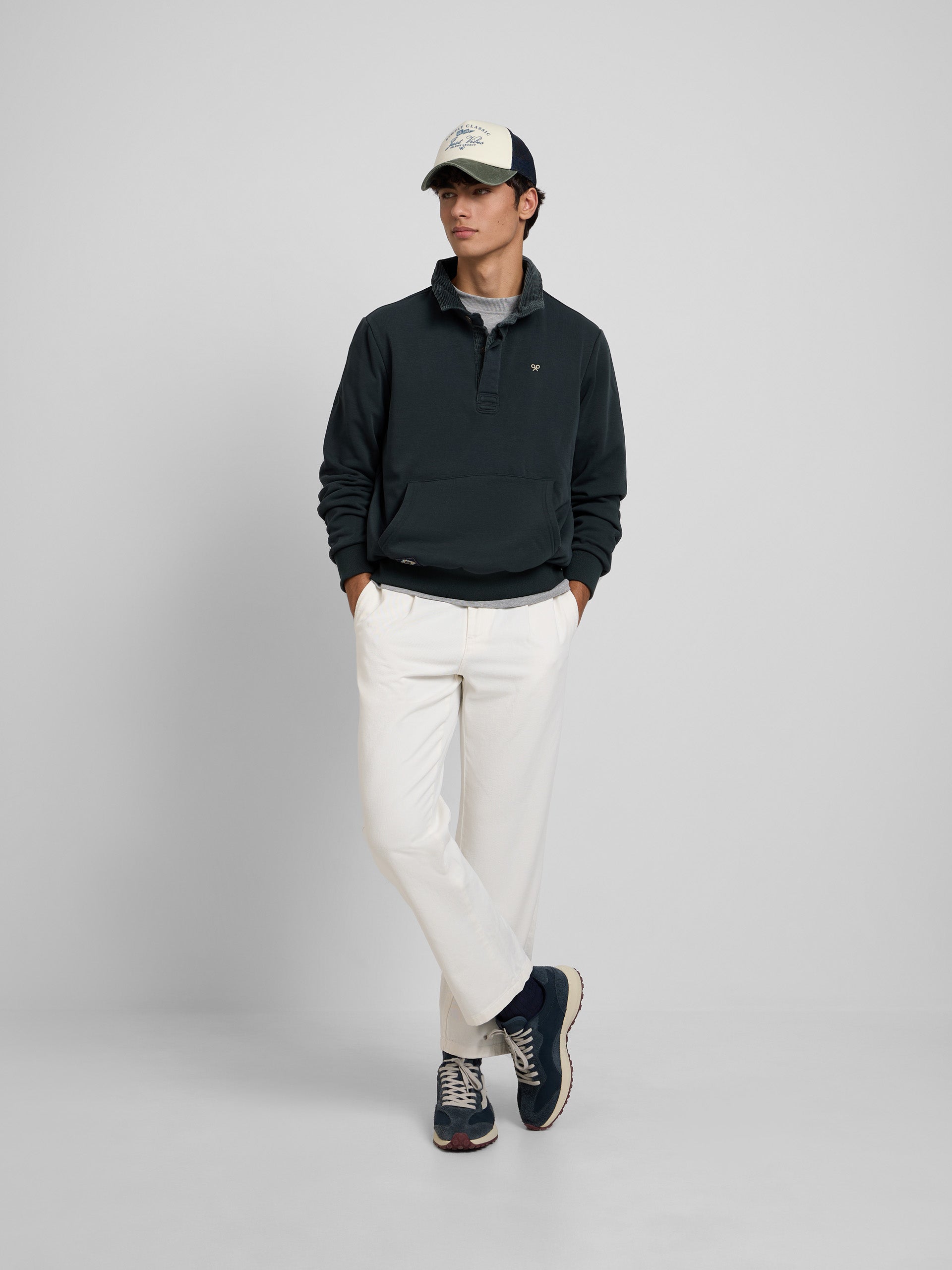 Forro polar canguro verde medio