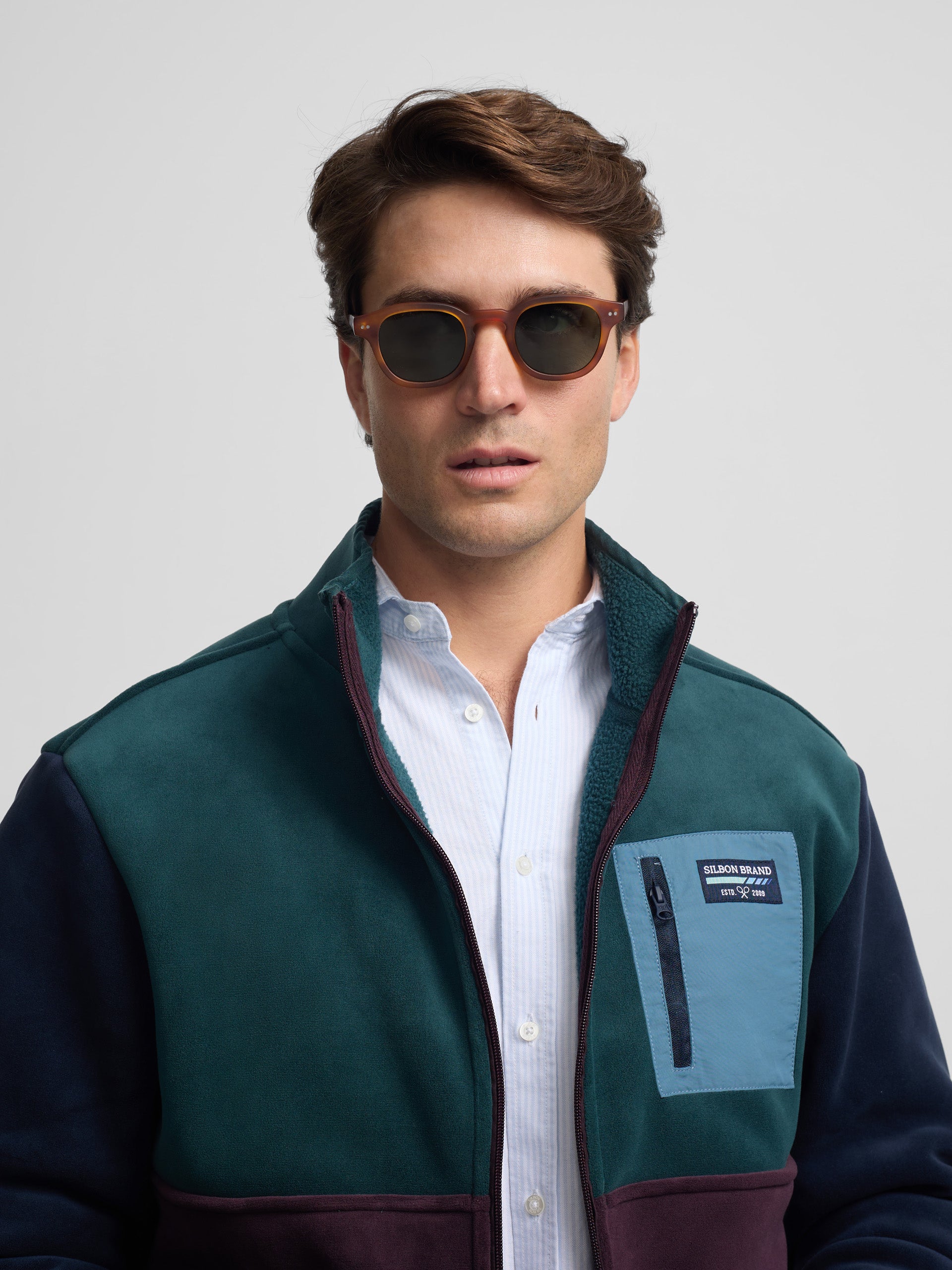 Forro polar multicolor verde