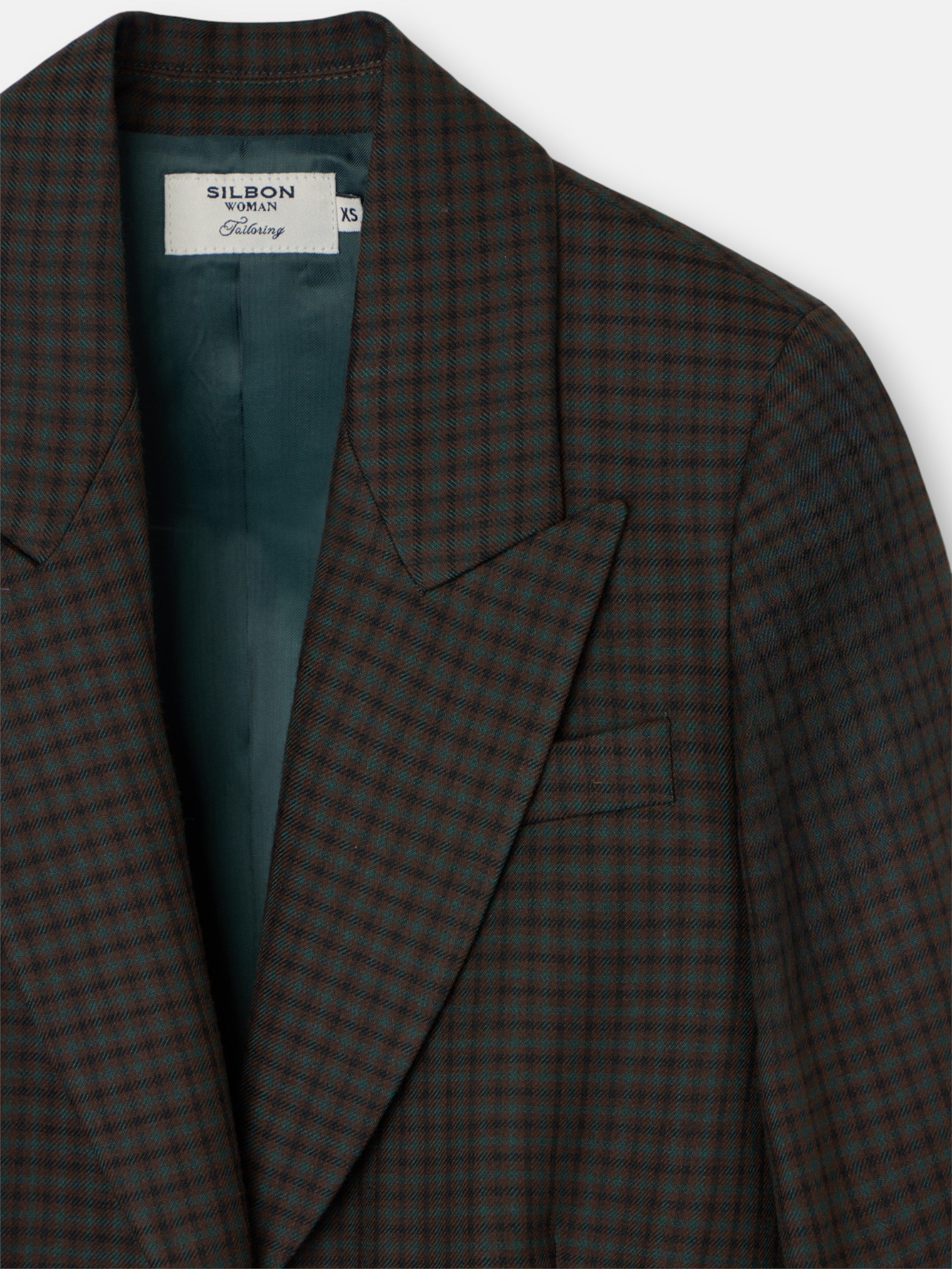 Abrigo largo clasico cuadros verdes