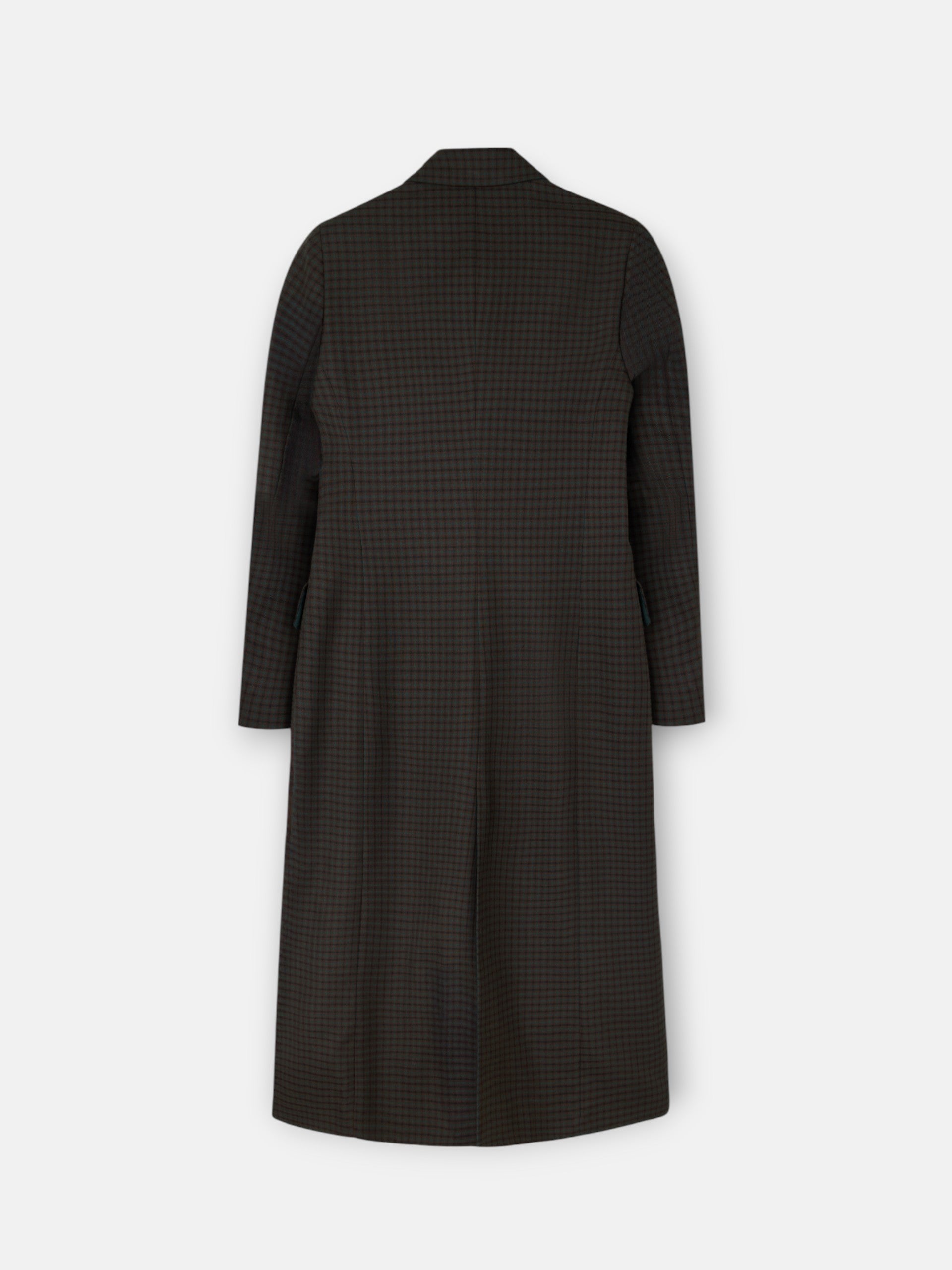 Abrigo largo clasico cuadros verdes