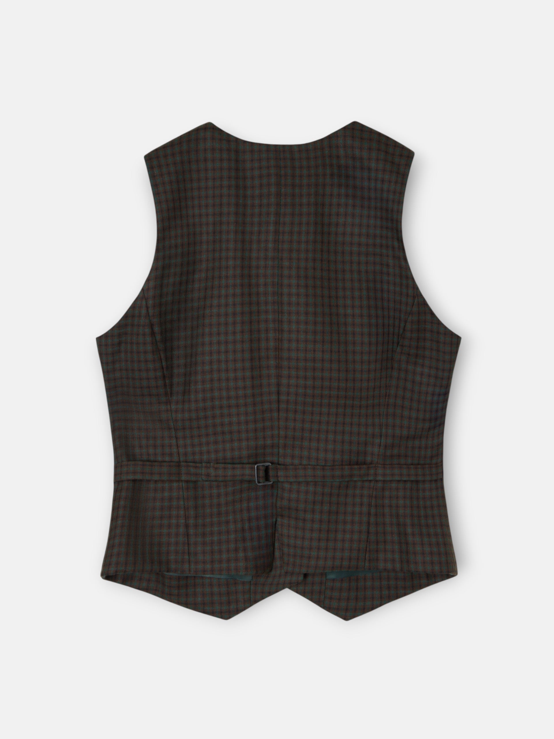 Colete clássico de xadrez verde