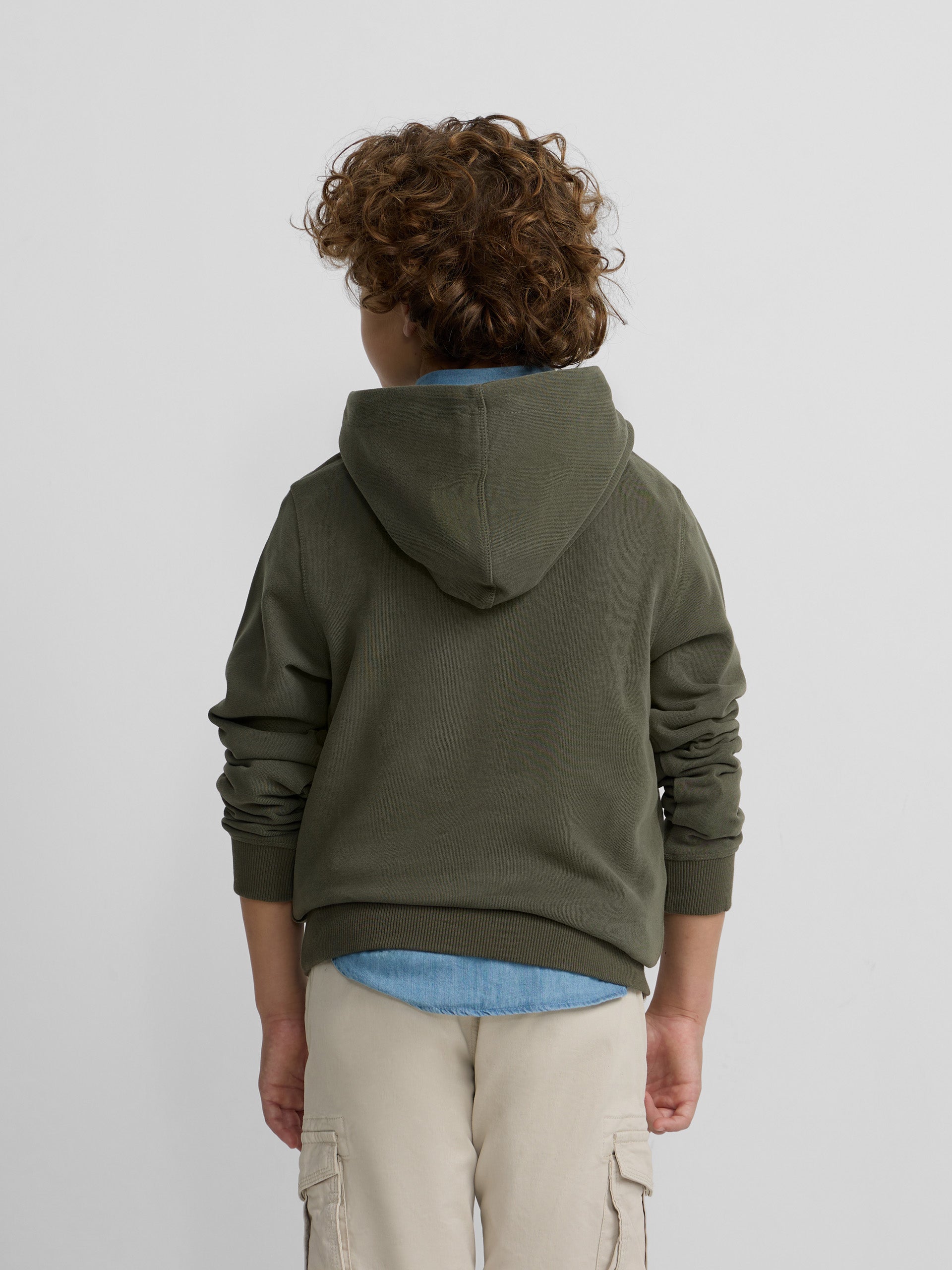 Sudadera kids hoodie cordon etnico verde
