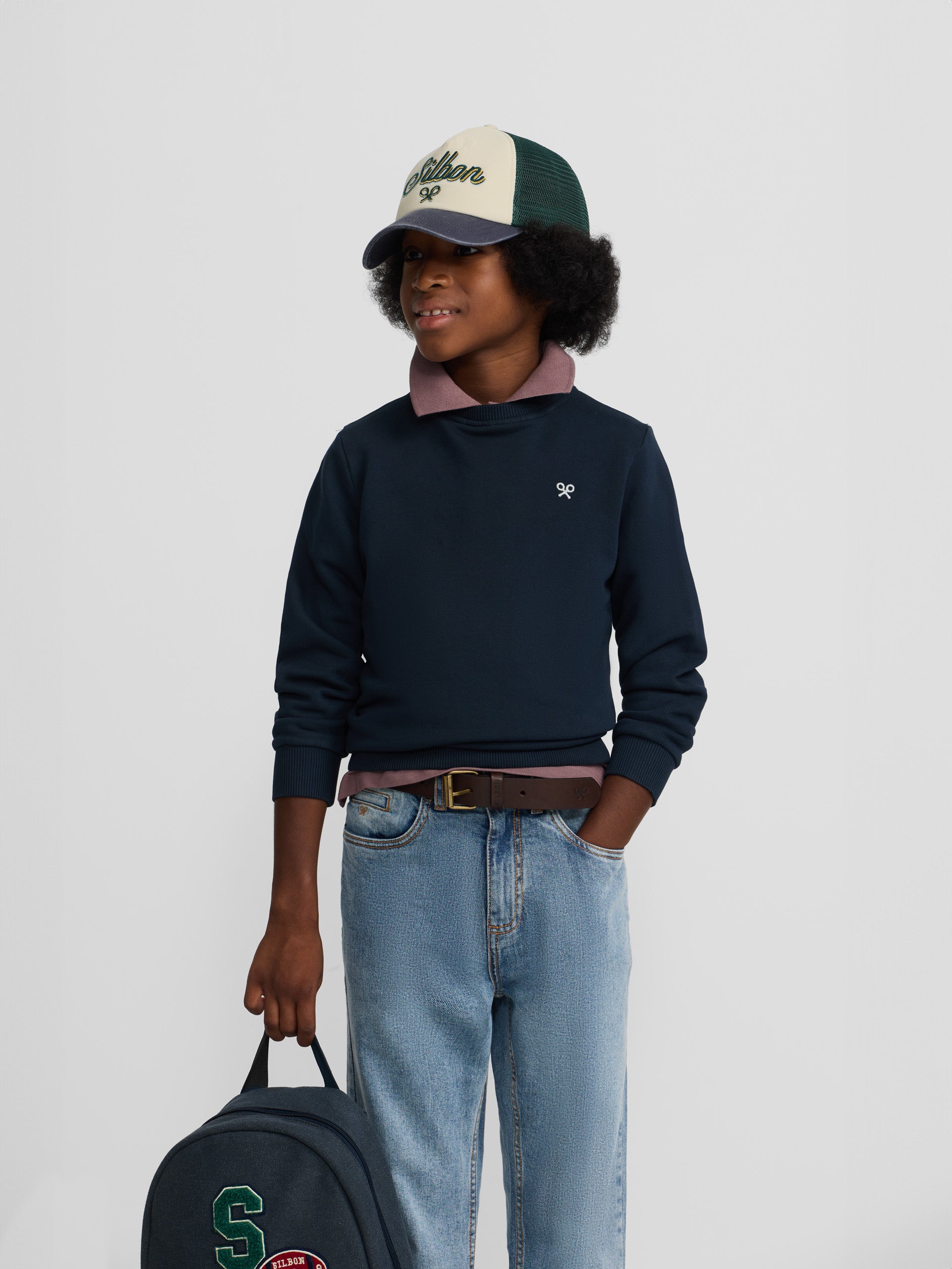 Sudadera kids minilogo azul marino