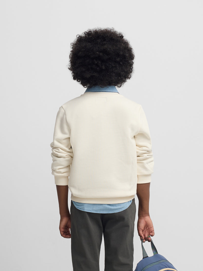 Sweat-shirt enfant minilogo crème