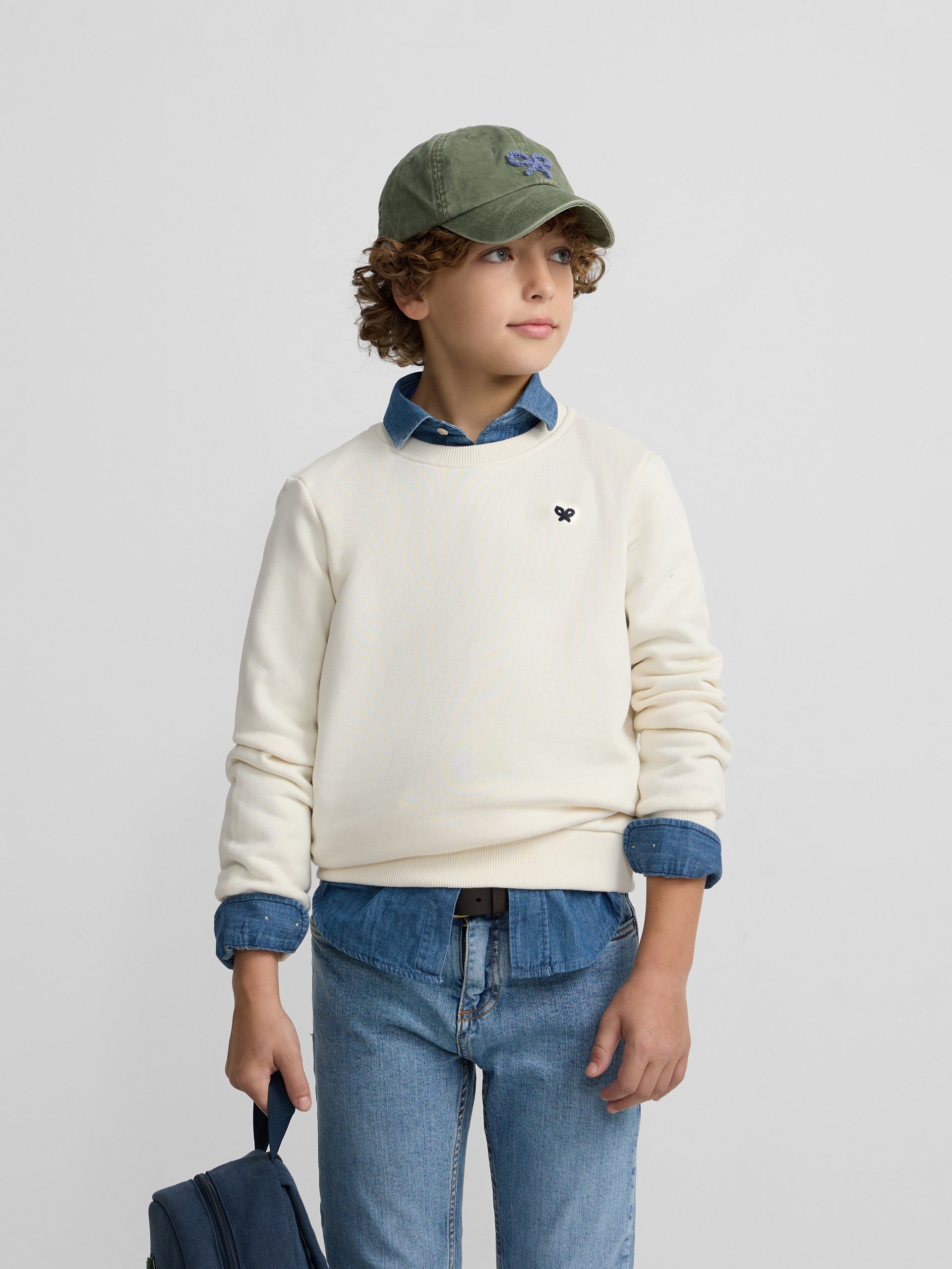 Sweatshirt kids minilogo creme