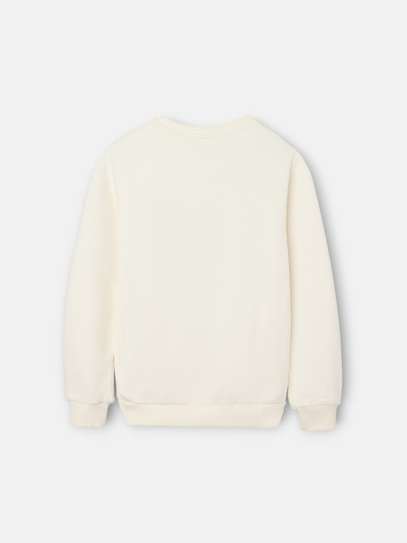 Sweat-shirt enfant minilogo crème