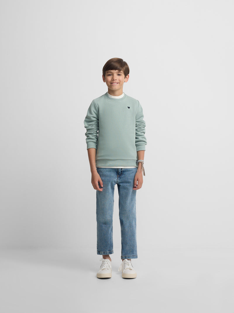 Sudadera kids minilogo verde