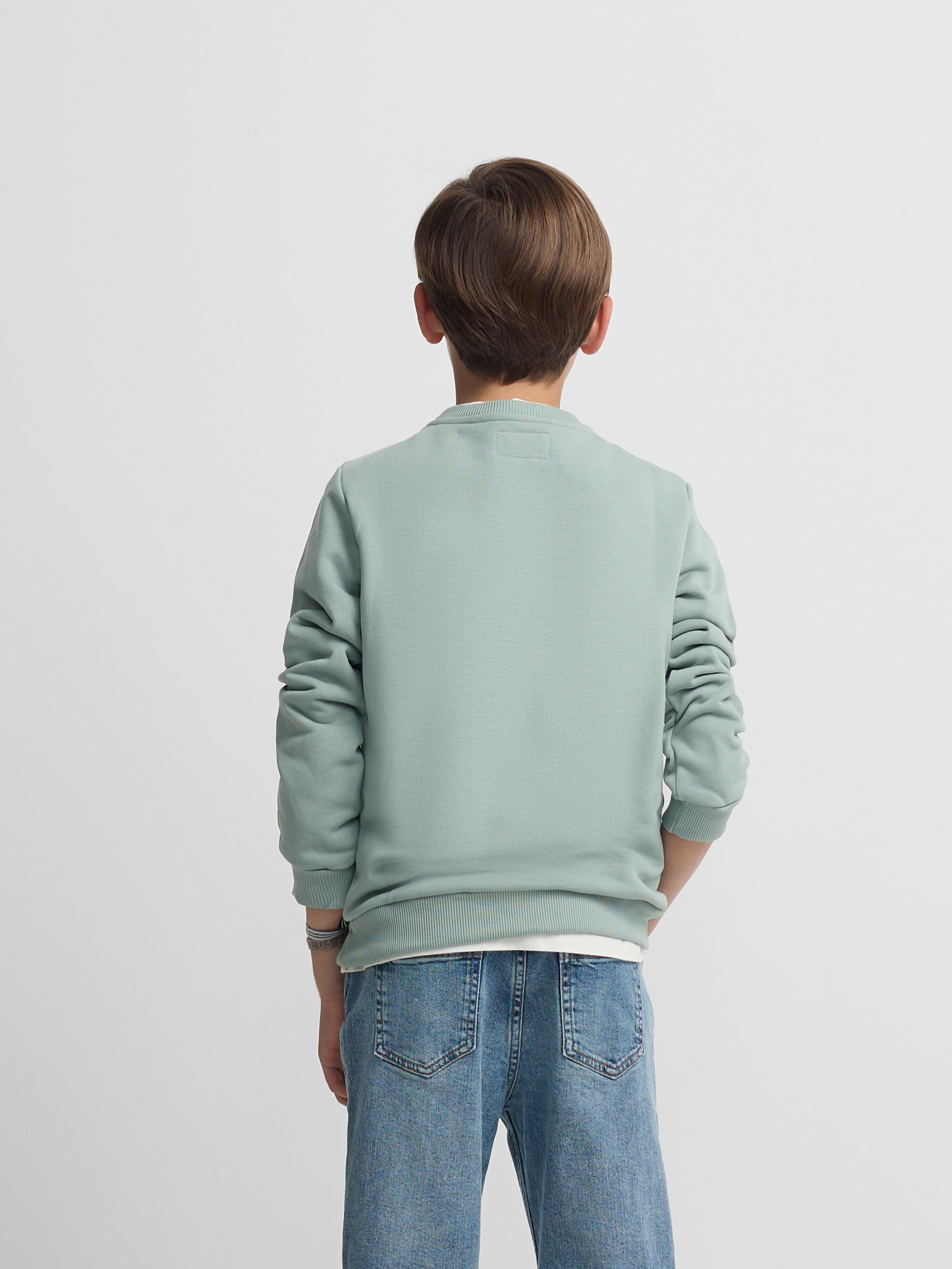Kids' green minilogo sweatshirt