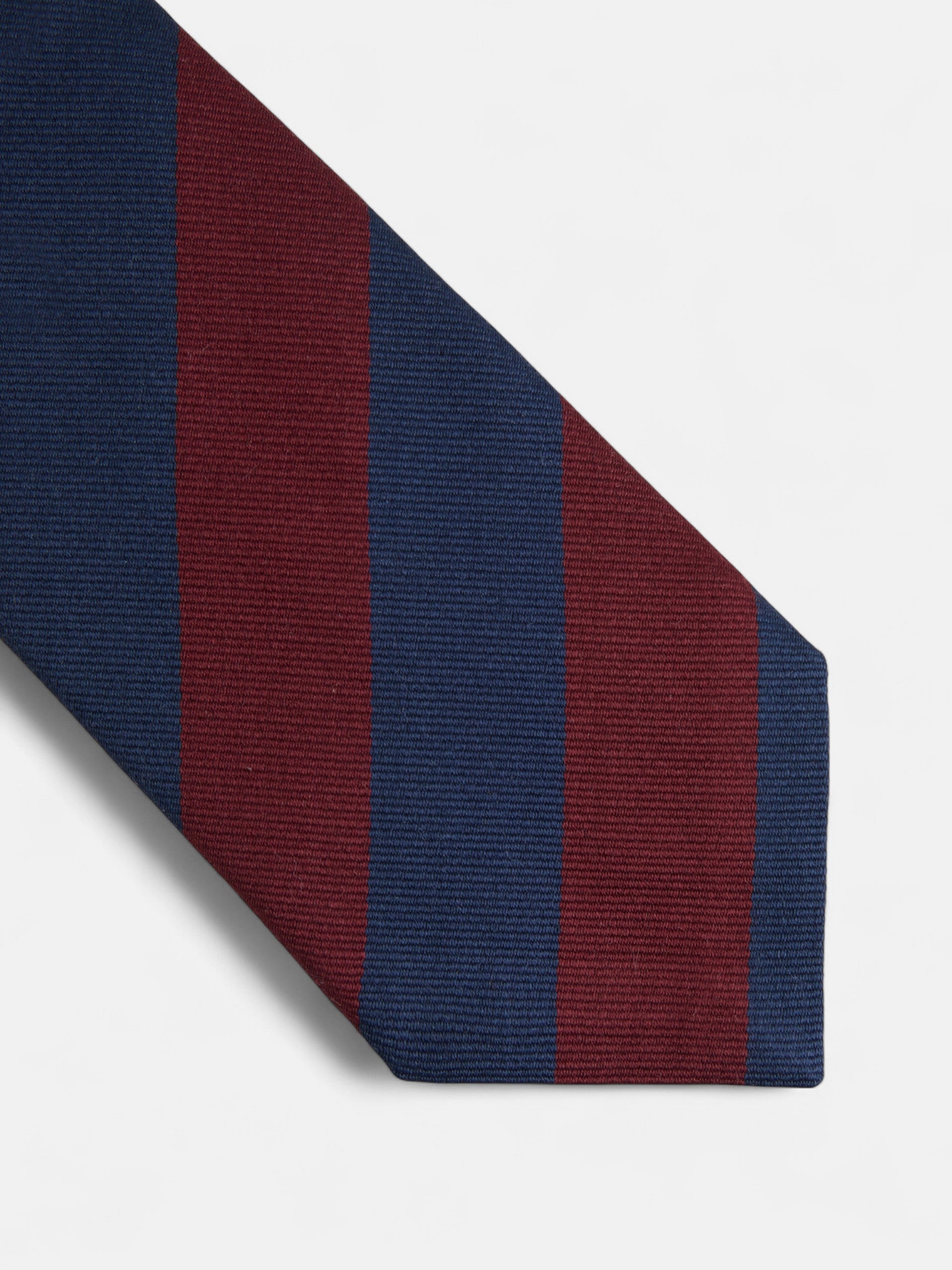Corbata rayas marino burdeos