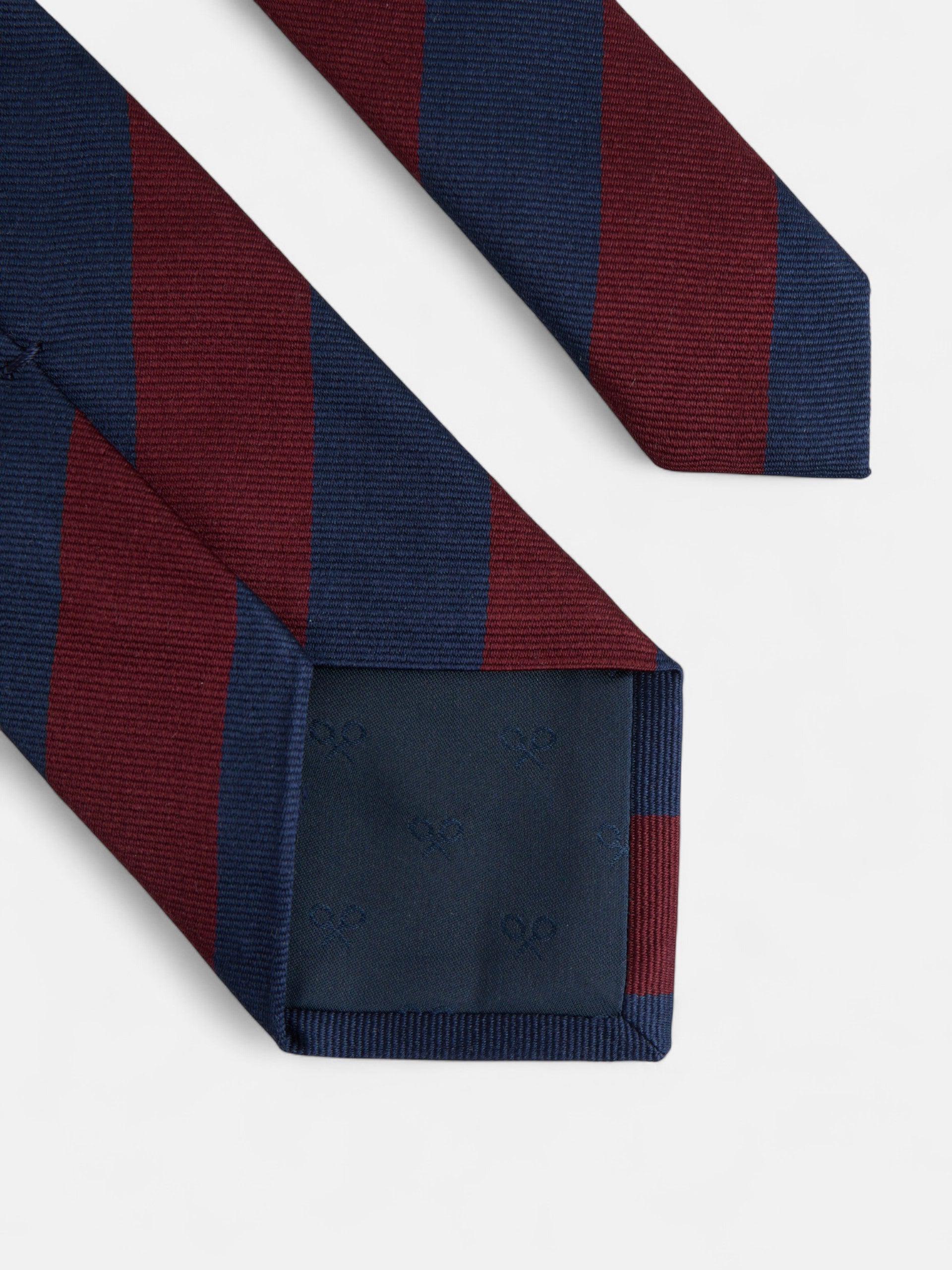 Corbata rayas marino burdeos