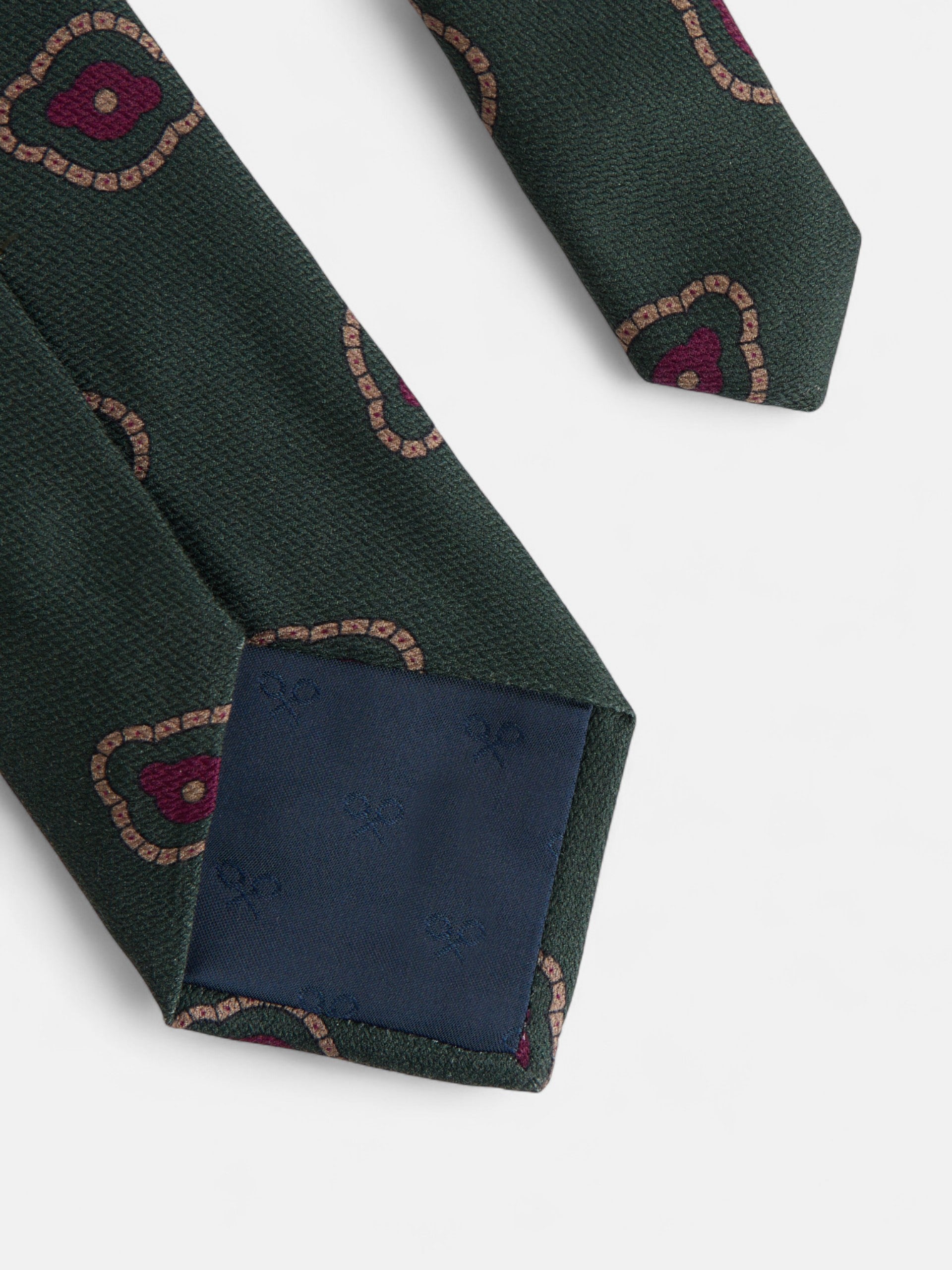 Gravata com padrão geométrico irregular verde