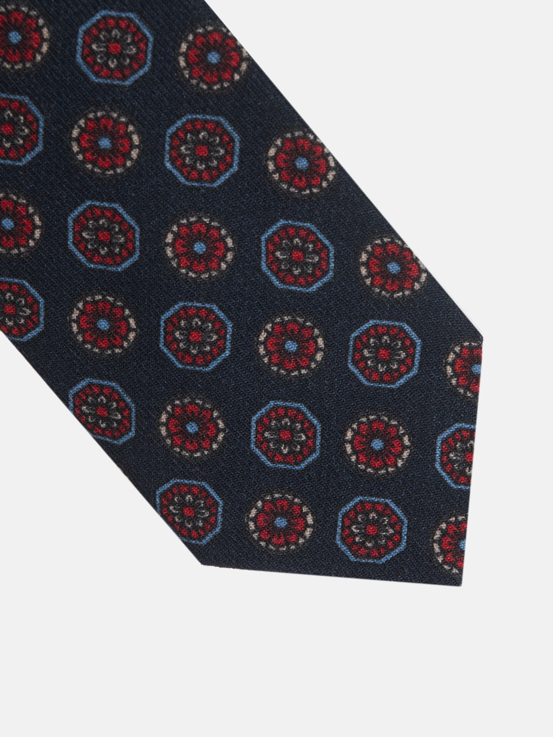 Gravata com motivos ingleses azul-marinho